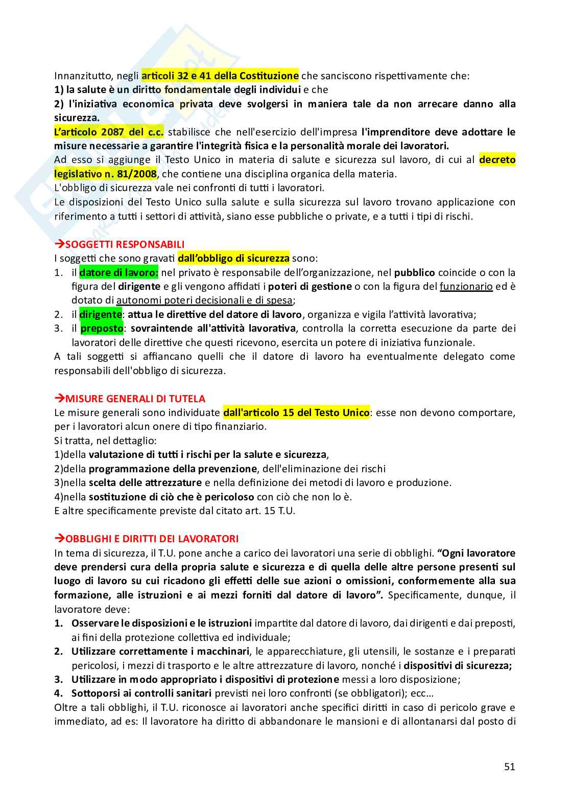 Riassunto esame Diritto del lavoro, Prof. Ballistreri Maurizio, libro consigliato Compendio di diritto del lavoro , Riva Pag. 51