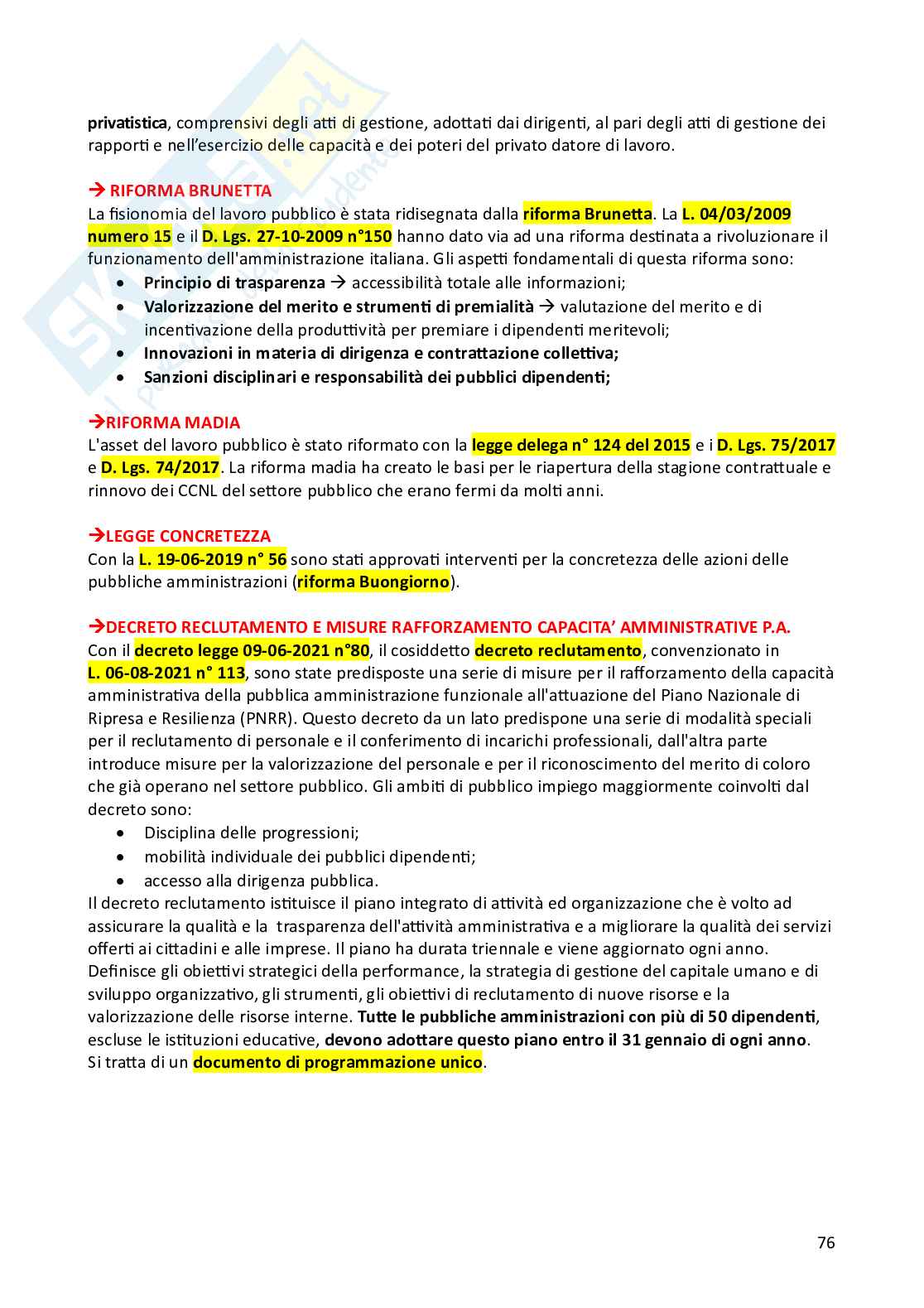 Riassunto esame Diritto del lavoro, Prof. Ballistreri Maurizio, libro consigliato Compendio di diritto del lavoro , Riva Pag. 76