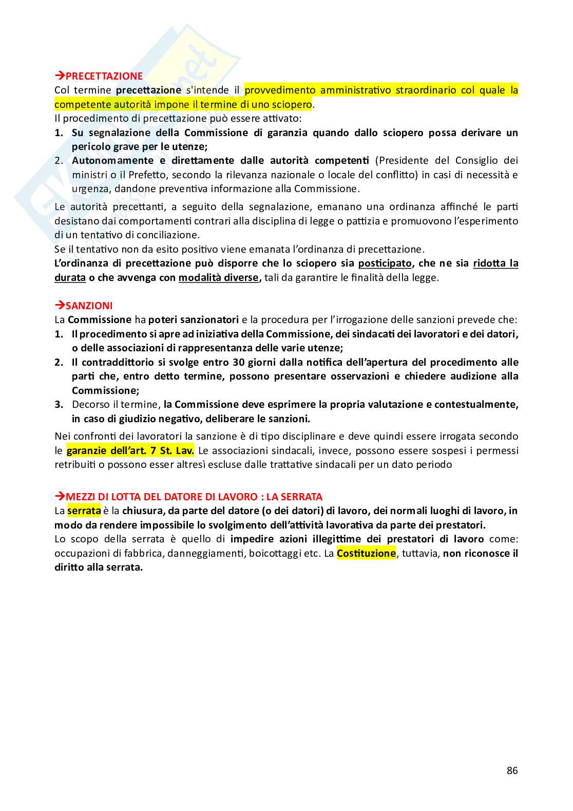 Riassunto esame Diritto del lavoro, Prof. Ballistreri Maurizio, libro consigliato Compendio di diritto del lavoro , Riva Pag. 86