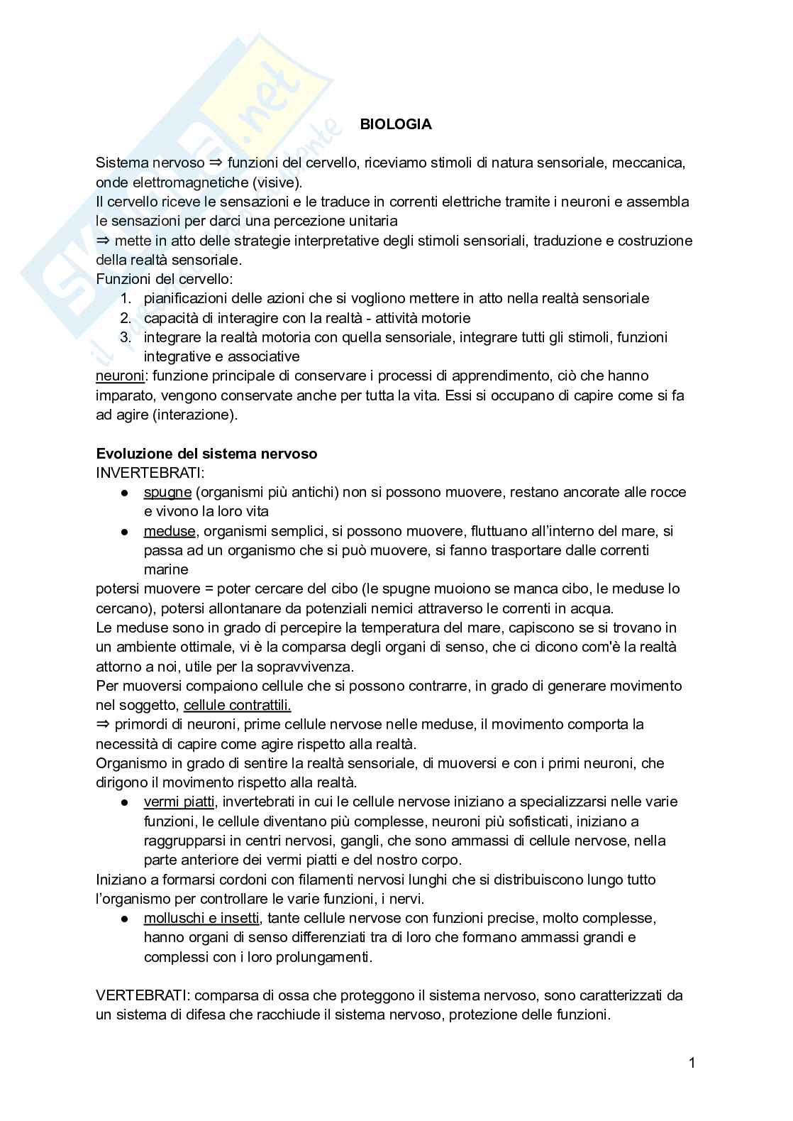 Appunti di Biologia  Pag. 1