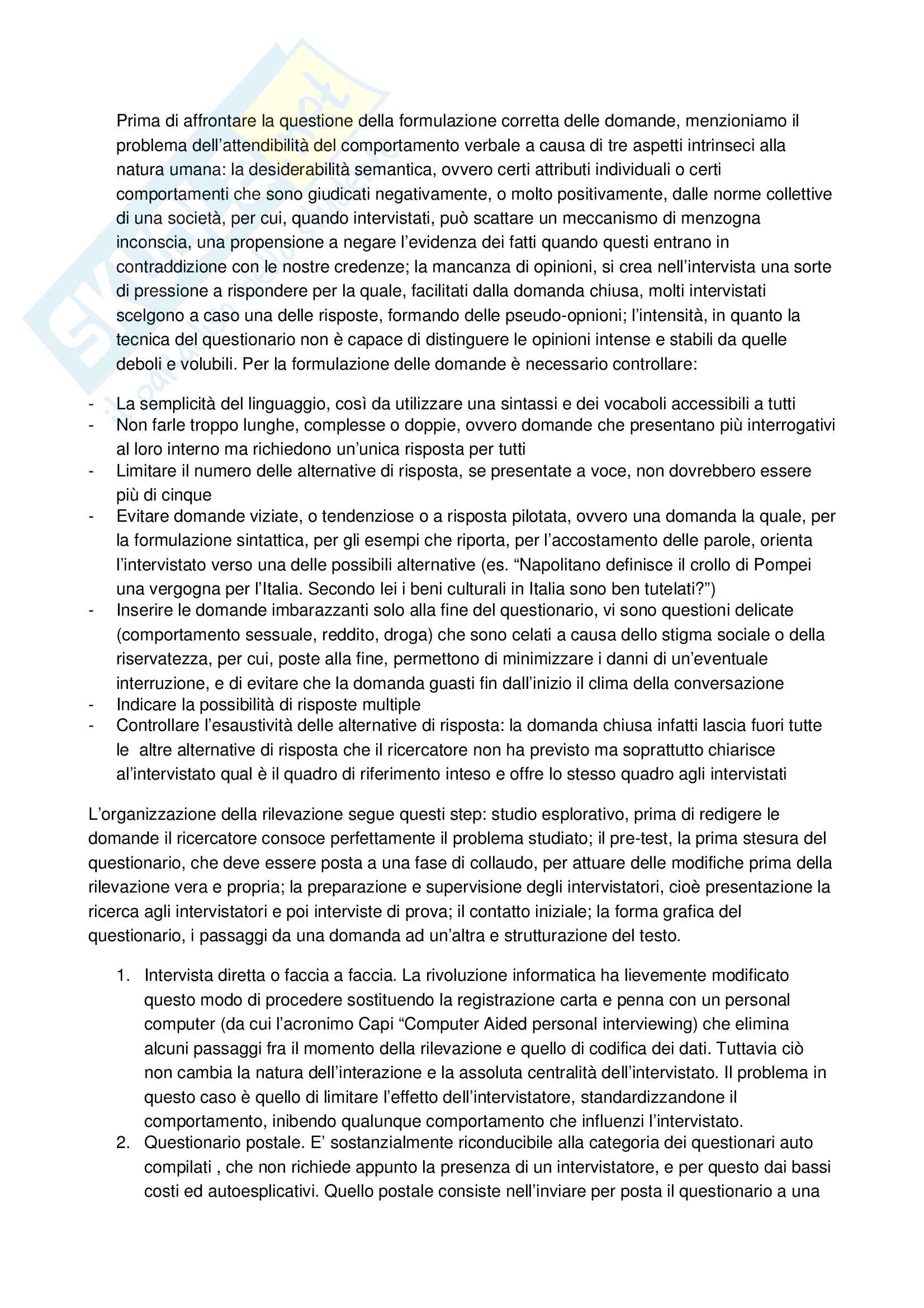 Metodologia e tecniche della ricerca sociale Pag. 11