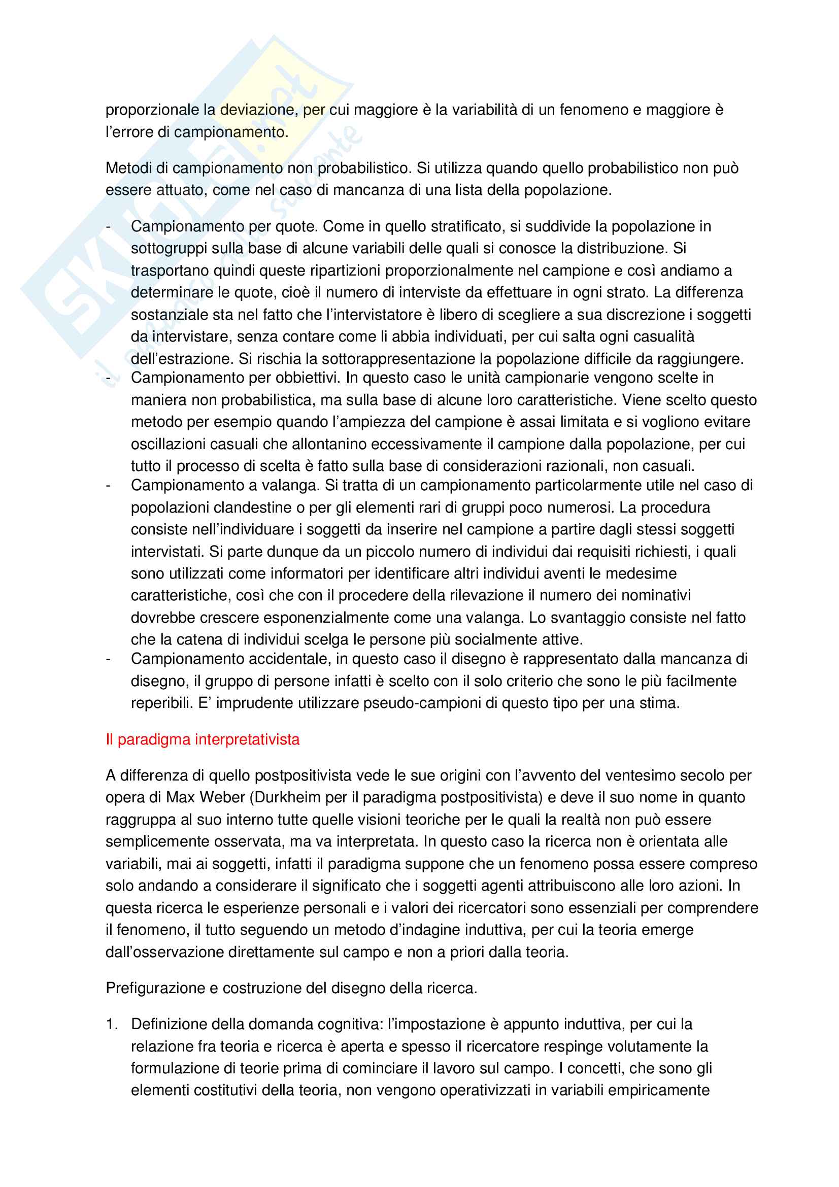 Metodologia e tecniche della ricerca sociale Pag. 21