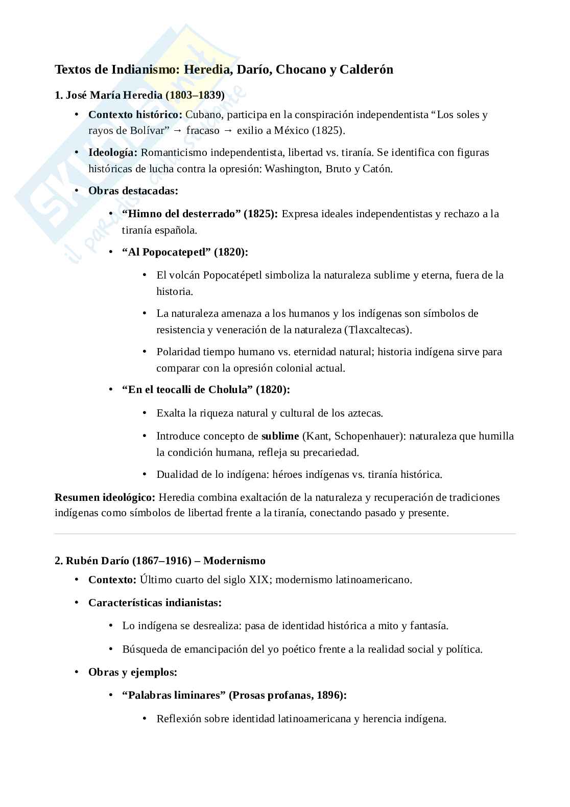 Appunti seconda parte Lingua e letteratura ispanoamericana Pag. 1