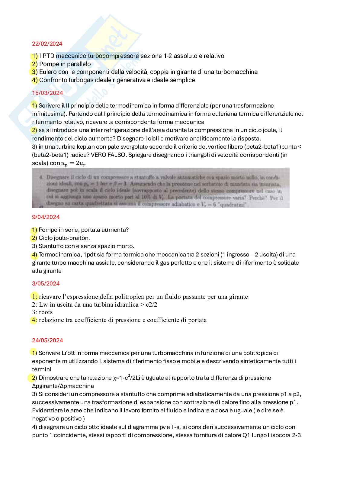 Pre orali anni successivi 2022 di Sistemi energetici e macchine a fluido I Pag. 6