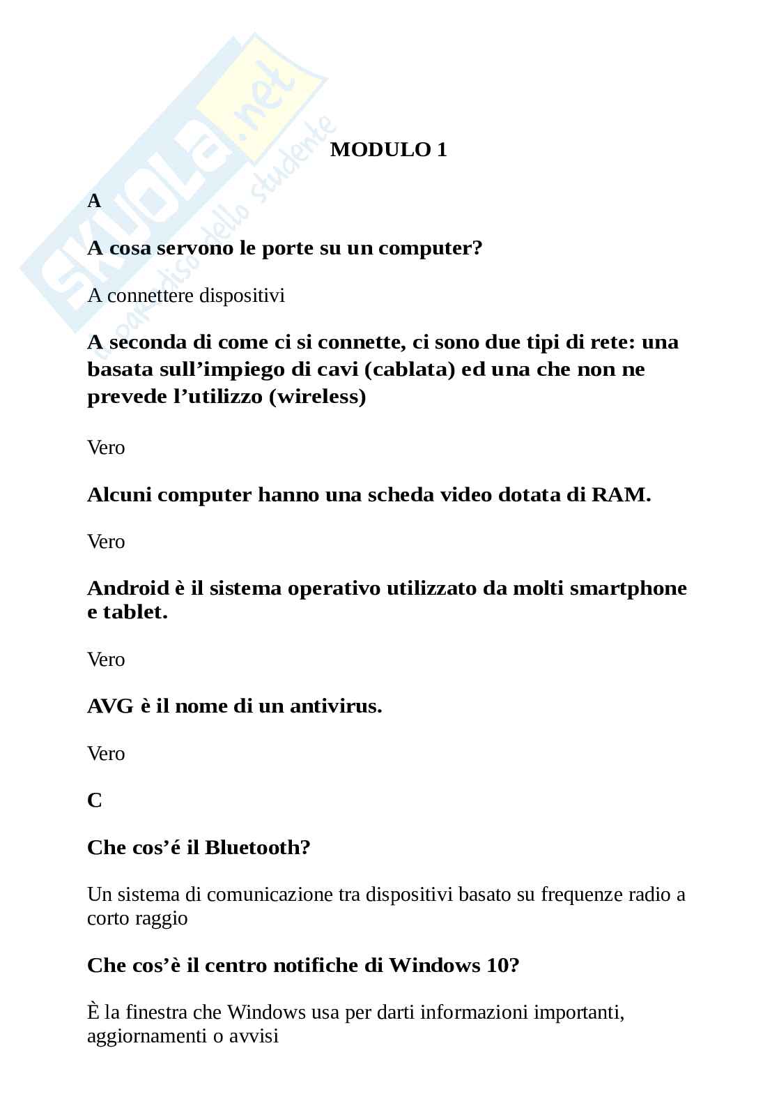 Nuova versione Eipass 7 moduli - Modulo 1. Aggiornato e completo. In ordine Pag. 2