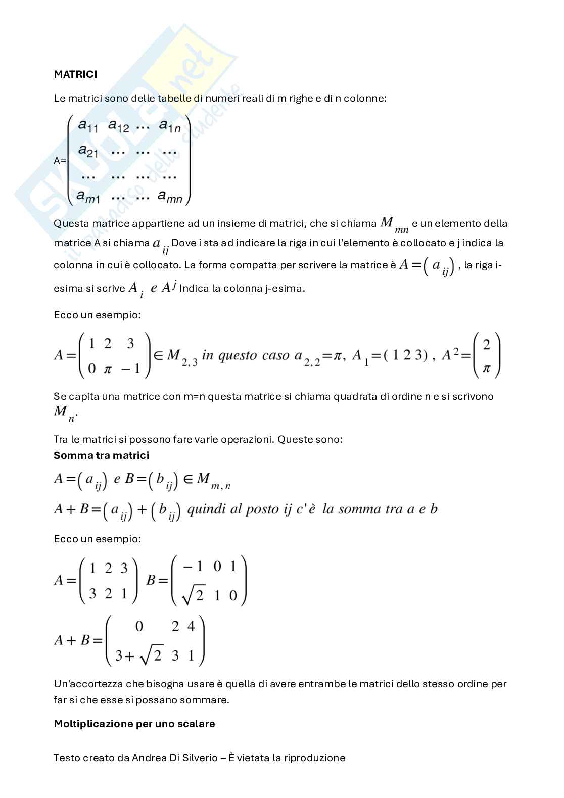 Appunti di Geometria Pag. 1