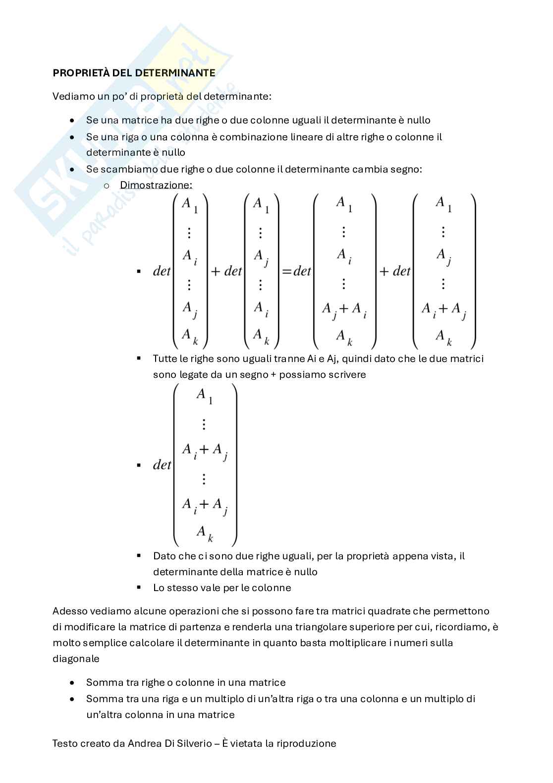 Appunti di Geometria Pag. 11