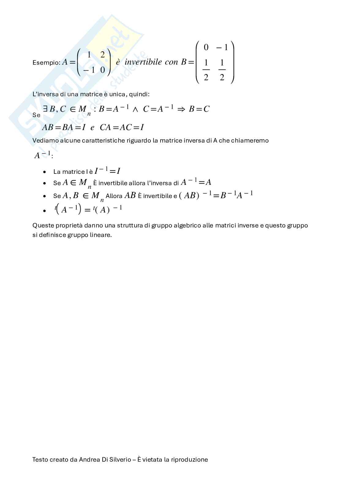 Appunti di Geometria Pag. 6