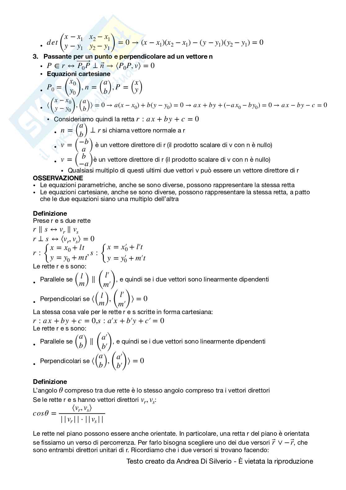 Appunti di Geometria Pag. 76