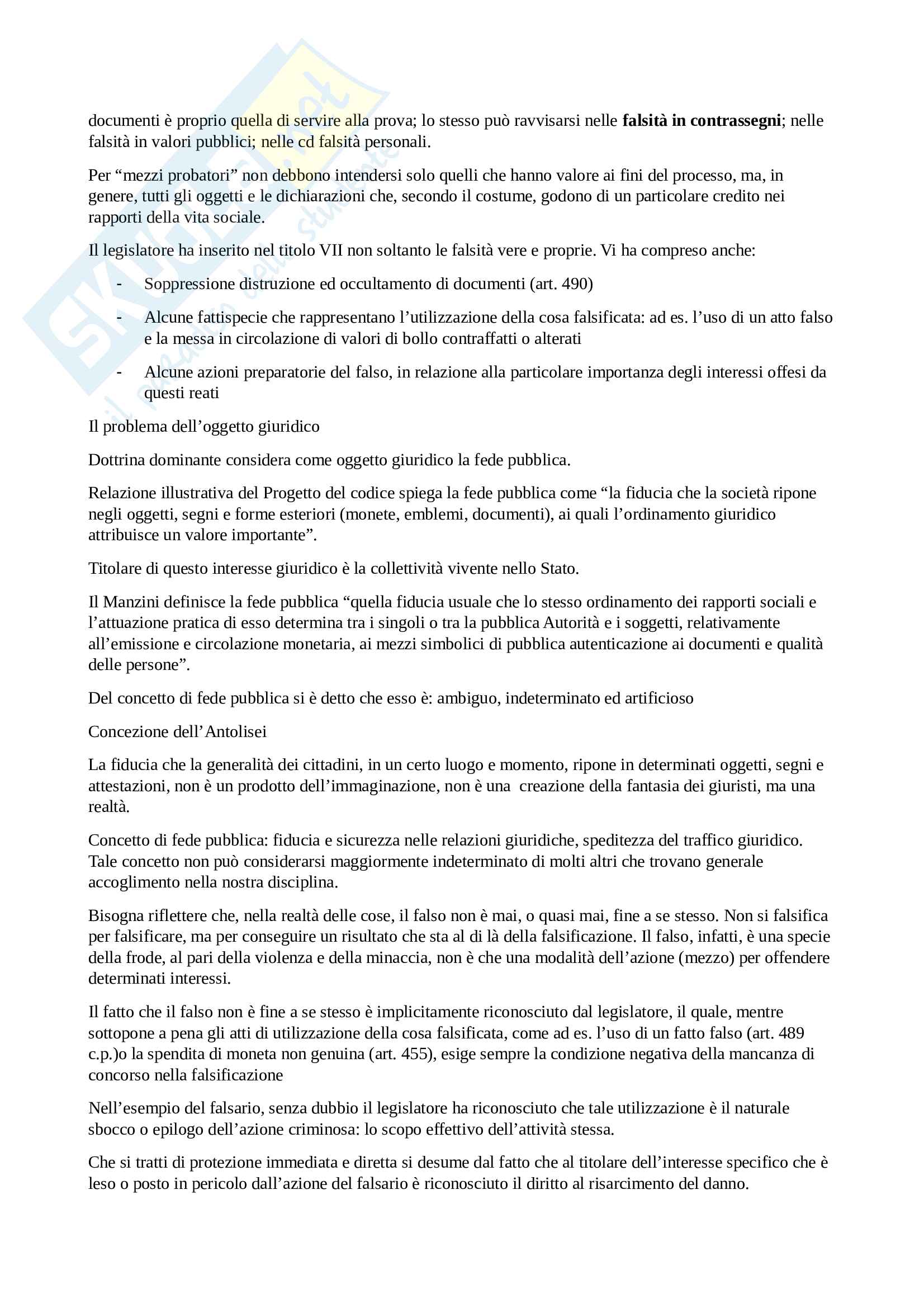 Riassunto esame Diritto Penale II, prof. Grosso, libro consigliato Manuale di Diritto Penale, Antolisei Pag. 2