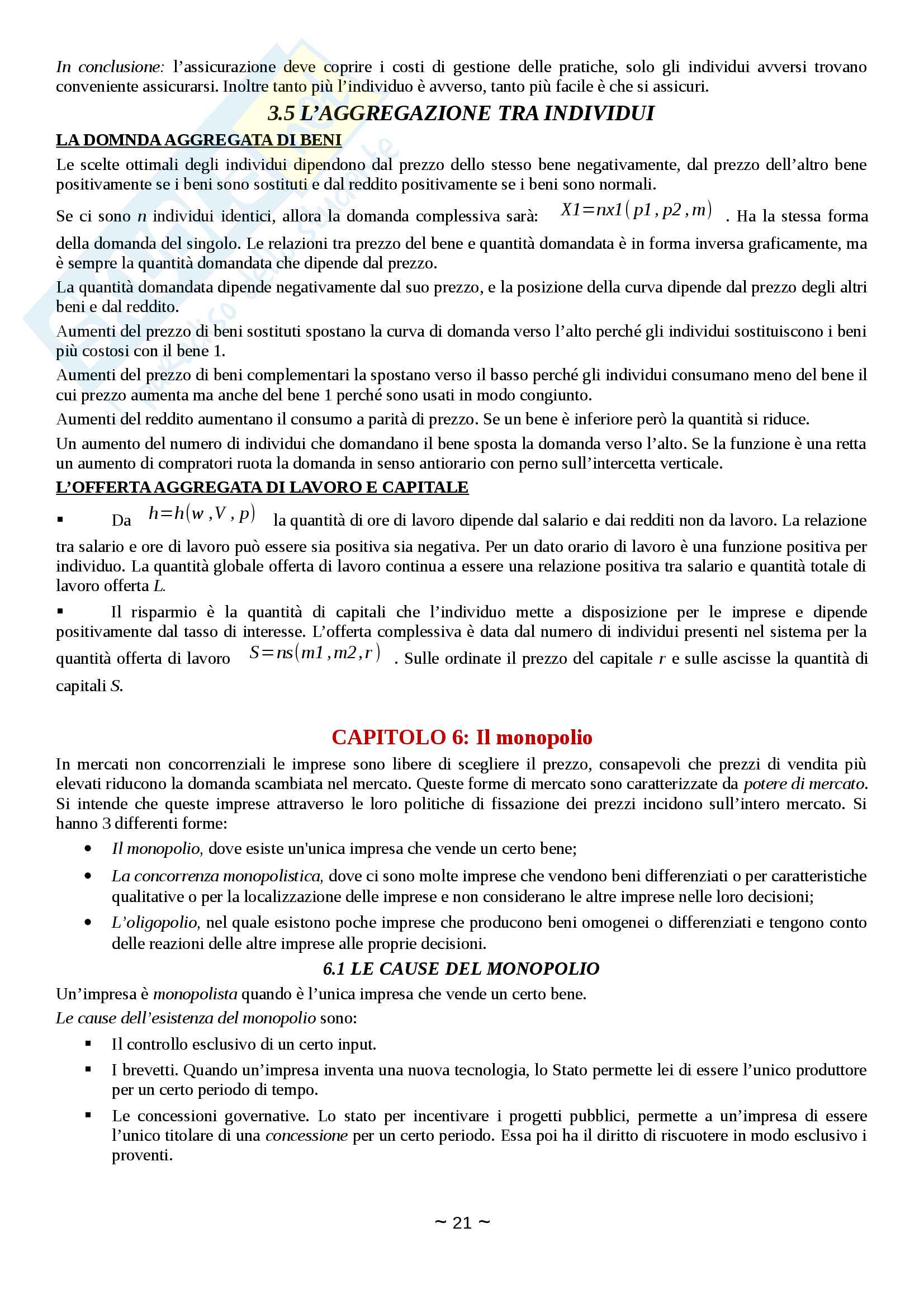 Riassunto esame microeconomia, prof Staffolani S., libro consigliato Microeconomia. Introduzione all'economia politica di S. Staffolani Pag. 21