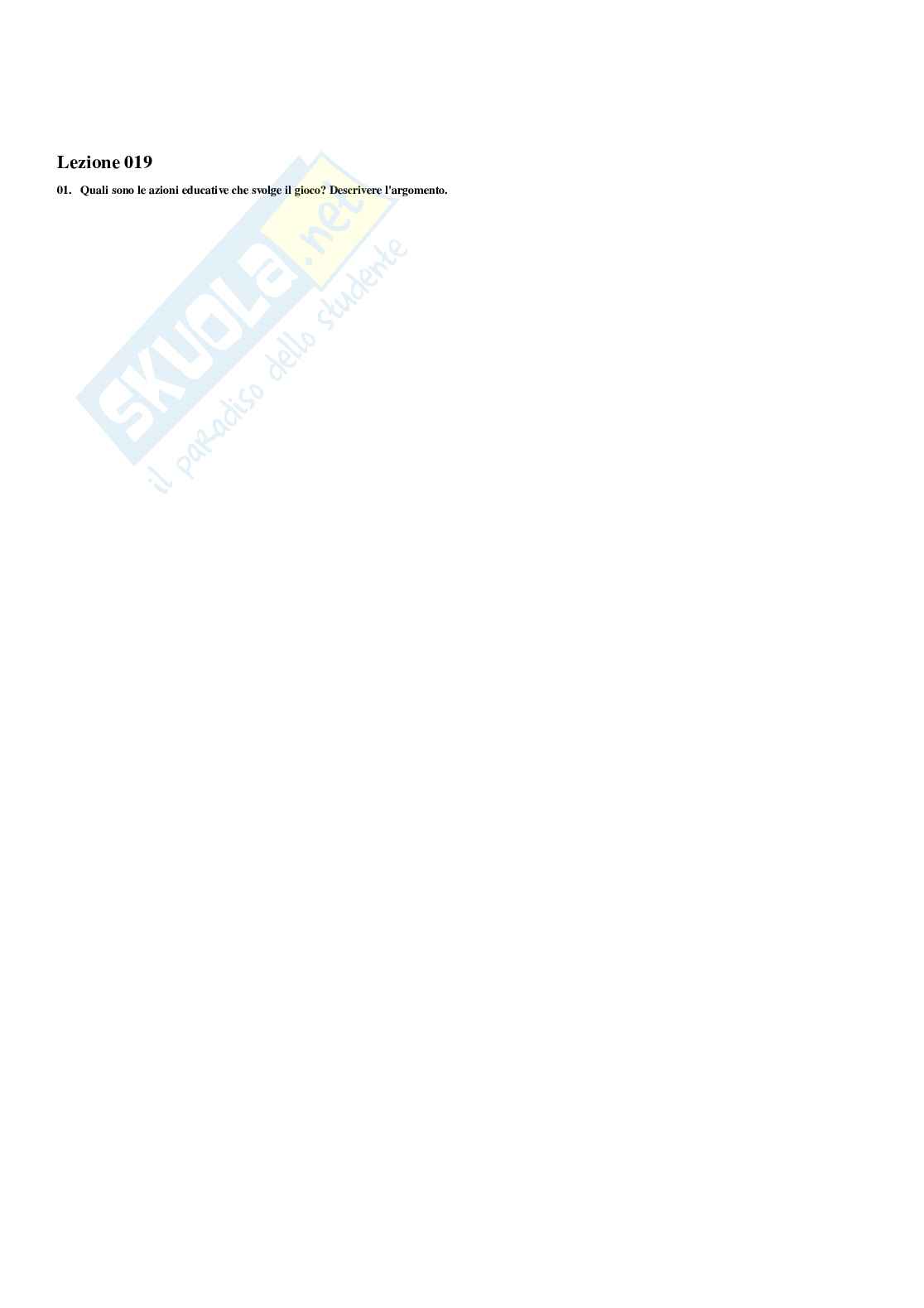 Paniere Pedagogia del gioco e dello sport (2026) - Risposte multiple corrette Pag. 26