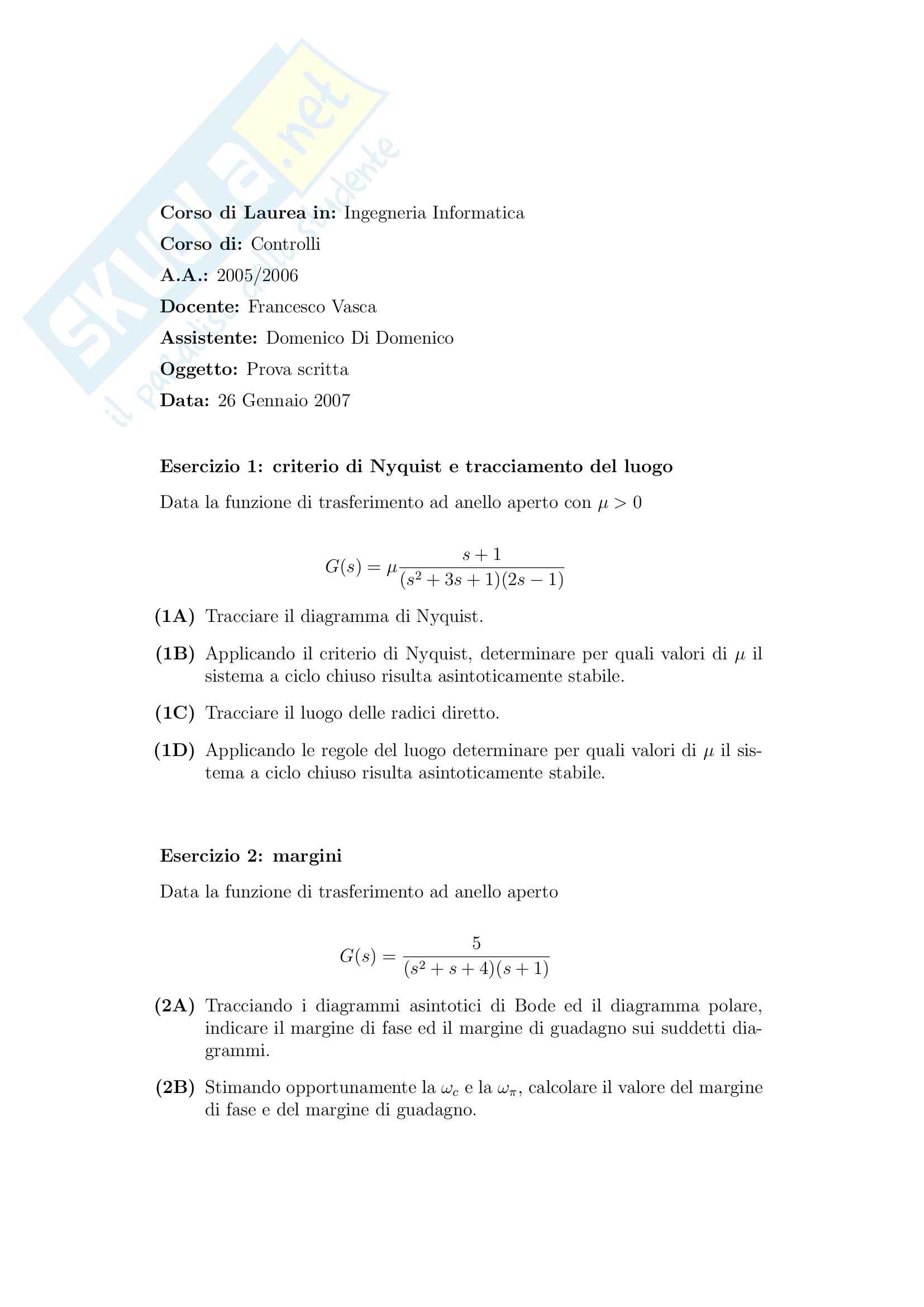 Esercizi, Controlli Pag. 31