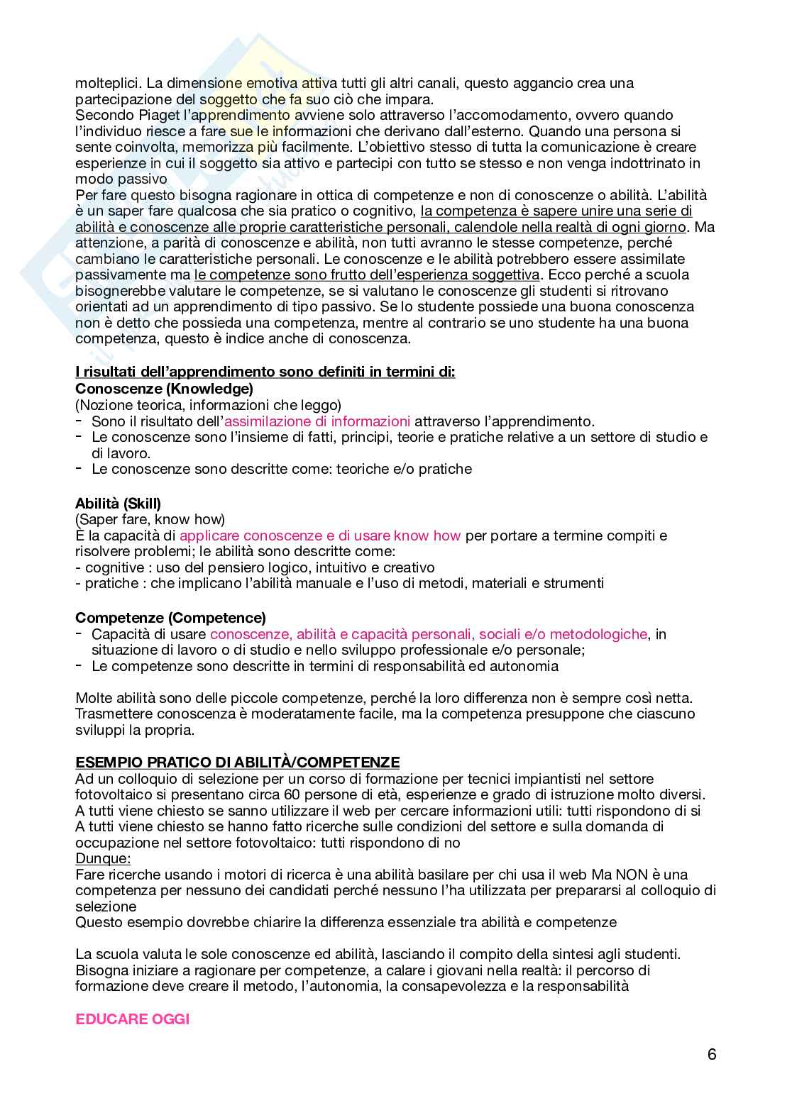 Appunti per l'esame di Pedagogia generale  Pag. 6