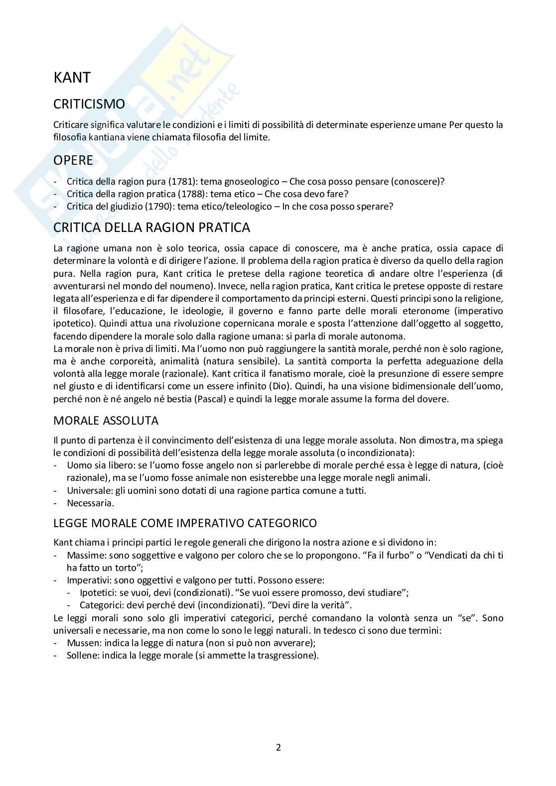 Filosofia da Kant a Popper Pag. 2
