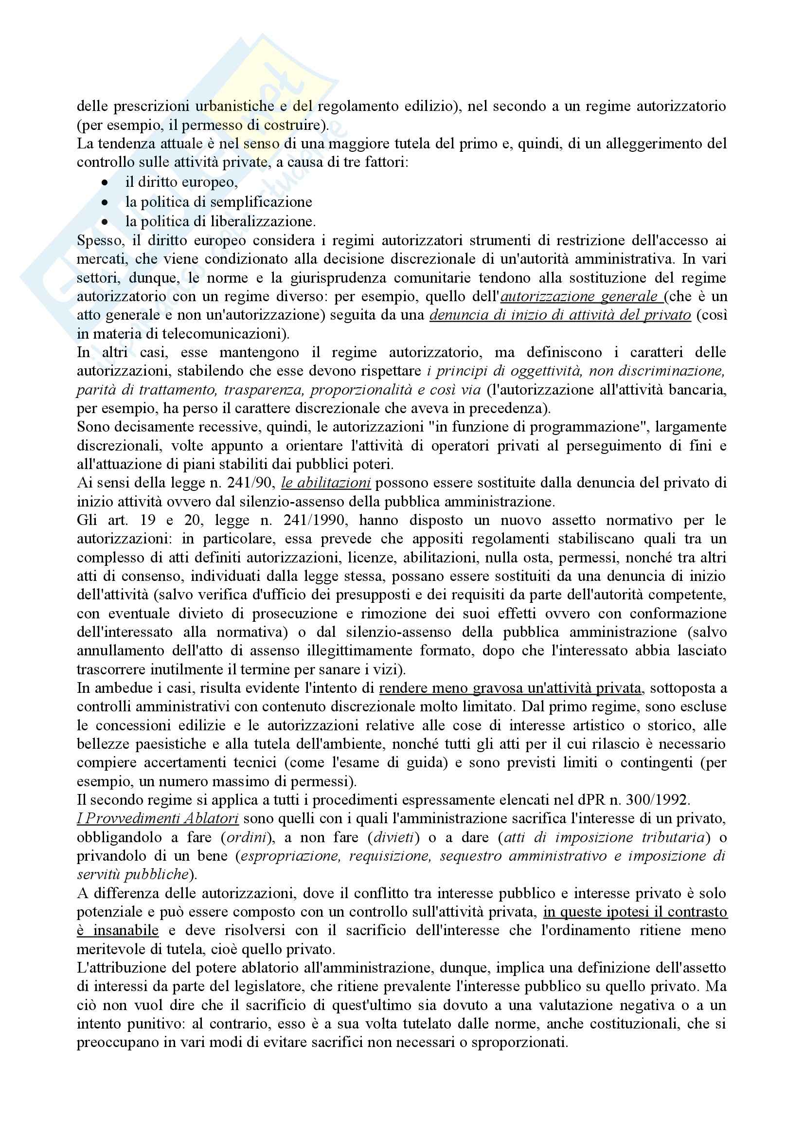 Riassunto esame Diritto Amministrativo, prof. D'Alberti, libro consigliato Manuale di Diritto Amministrativo, Cassese Pag. 66