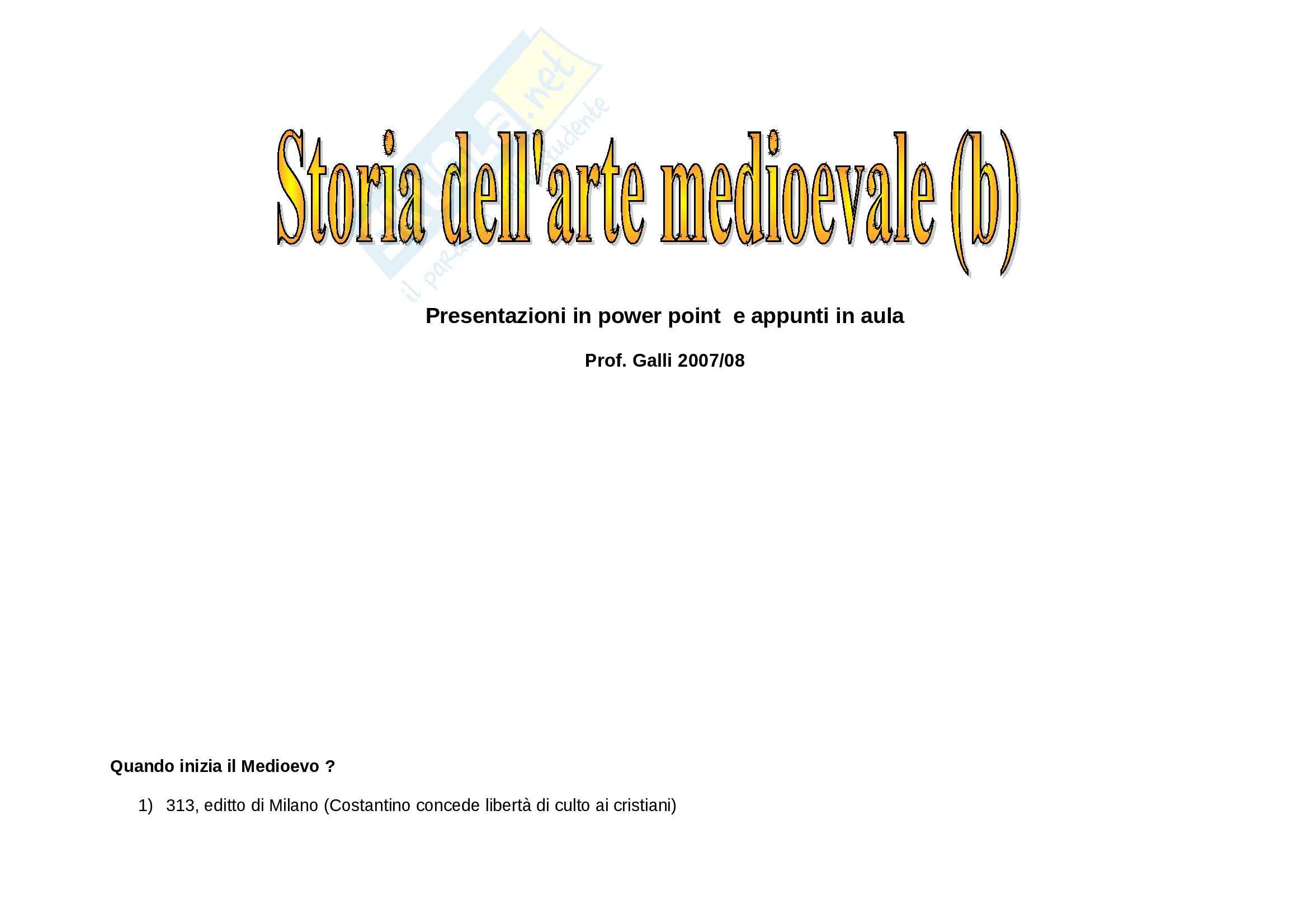 Storia dell'arte medievale - Appunti Pag. 1