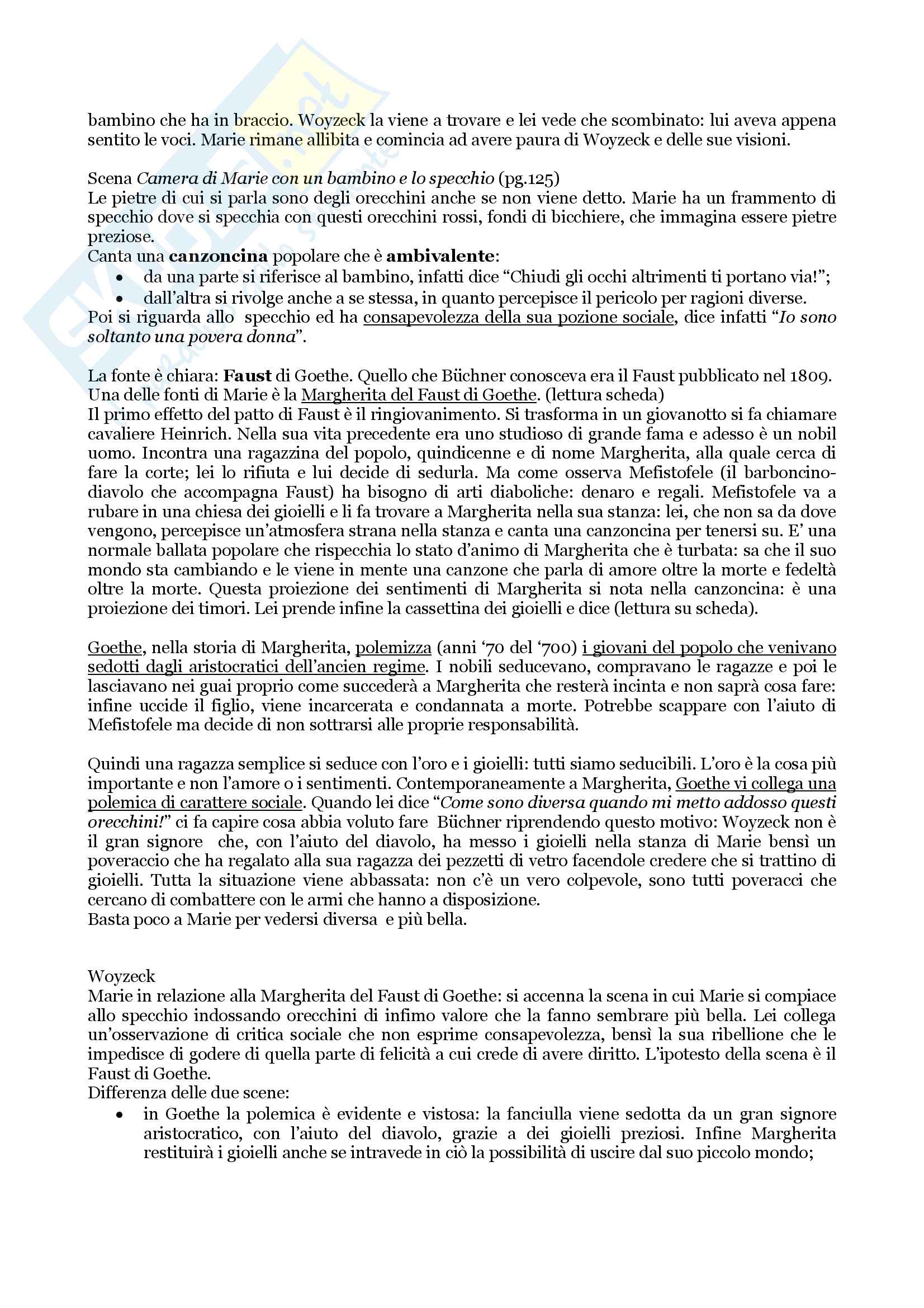 Riassunto esame per l'esame di Letteratura Tedesca, docente Giovanna Cermelli, libro consigliato"Woyzeck" di Georg Büchner Pag. 6