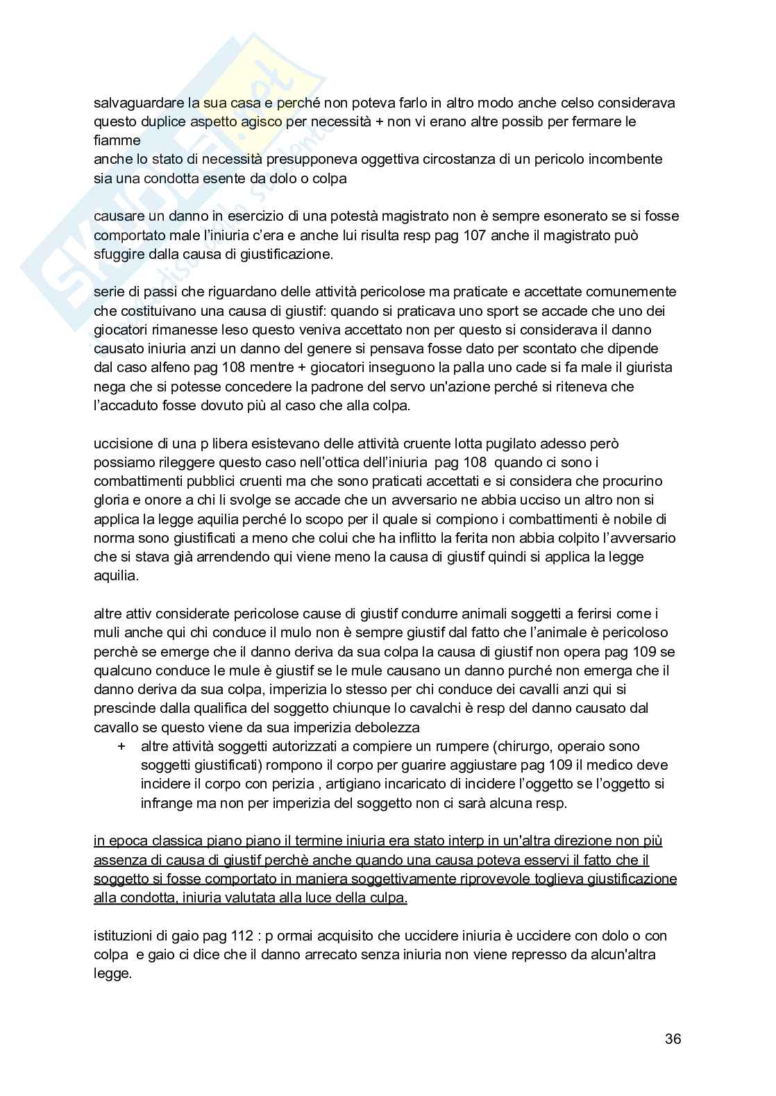 Riassunto esame Diritto romano, Prof. Desanti Lucetta, libro consigliato La legge aquilia , Lucetta Desanti  Pag. 36