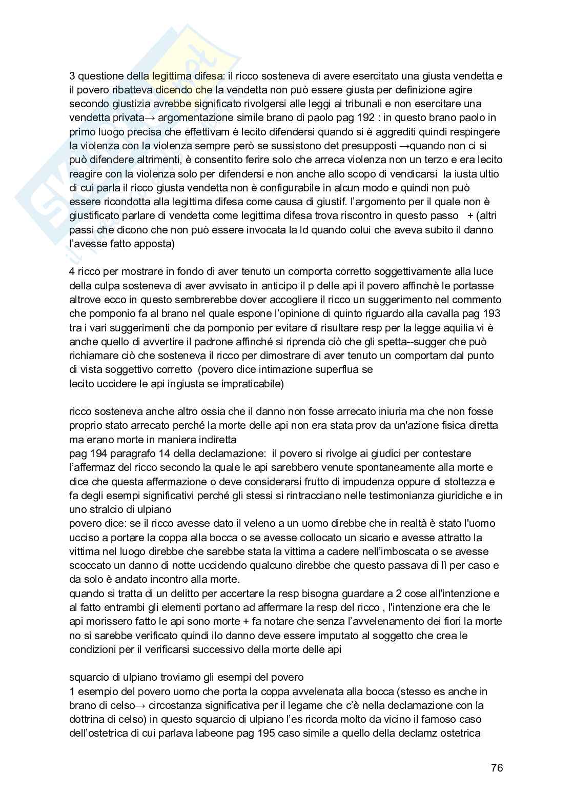 Riassunto esame Diritto romano, Prof. Desanti Lucetta, libro consigliato La legge aquilia , Lucetta Desanti  Pag. 76