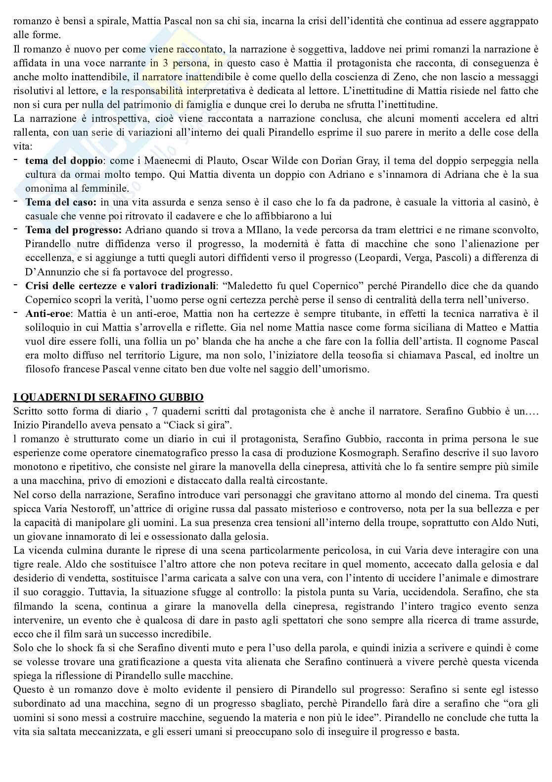 Appunti di Letteratura italiana su Pirandello Pag. 6