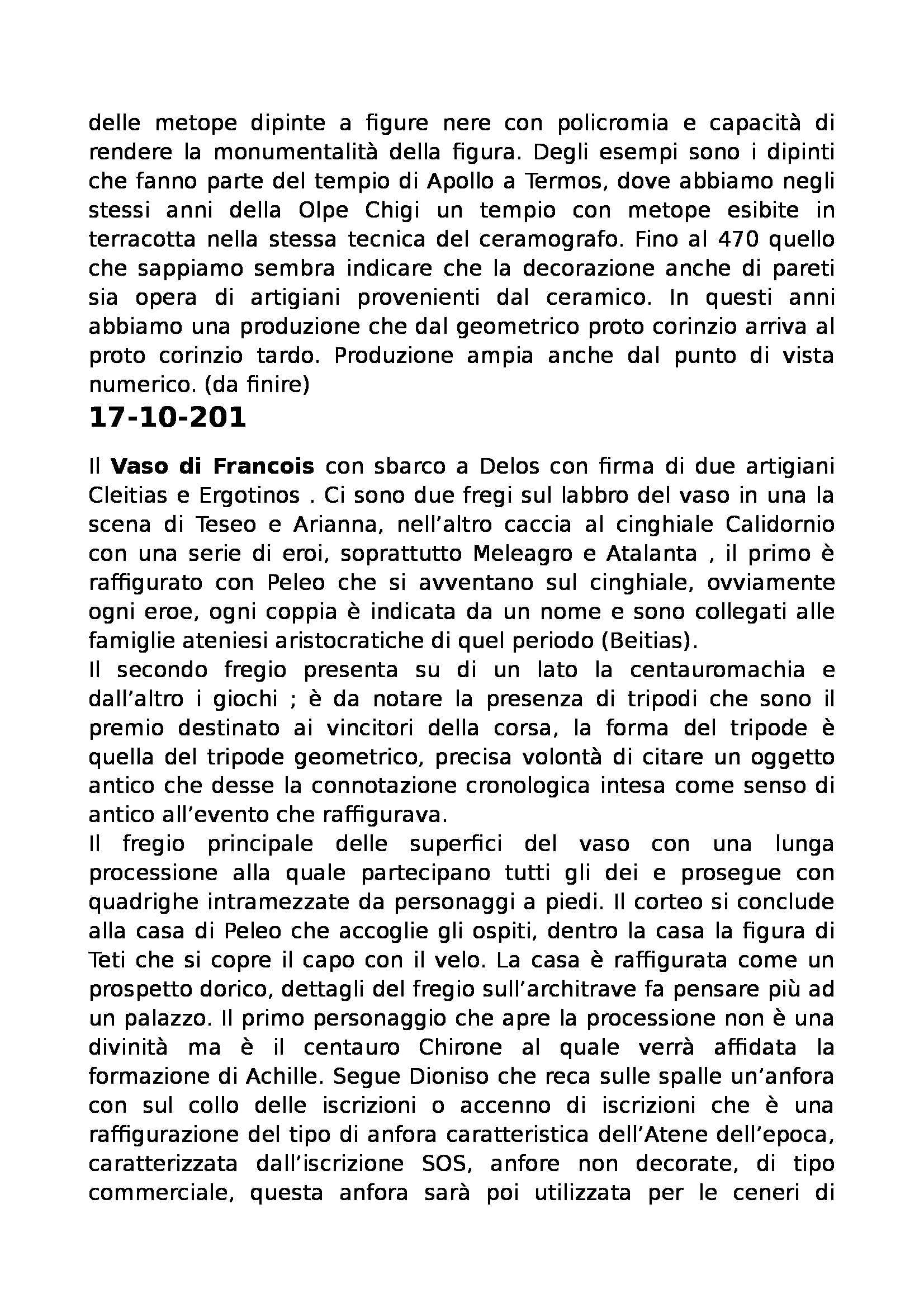 Archeologia greca - lezioni Pag. 2