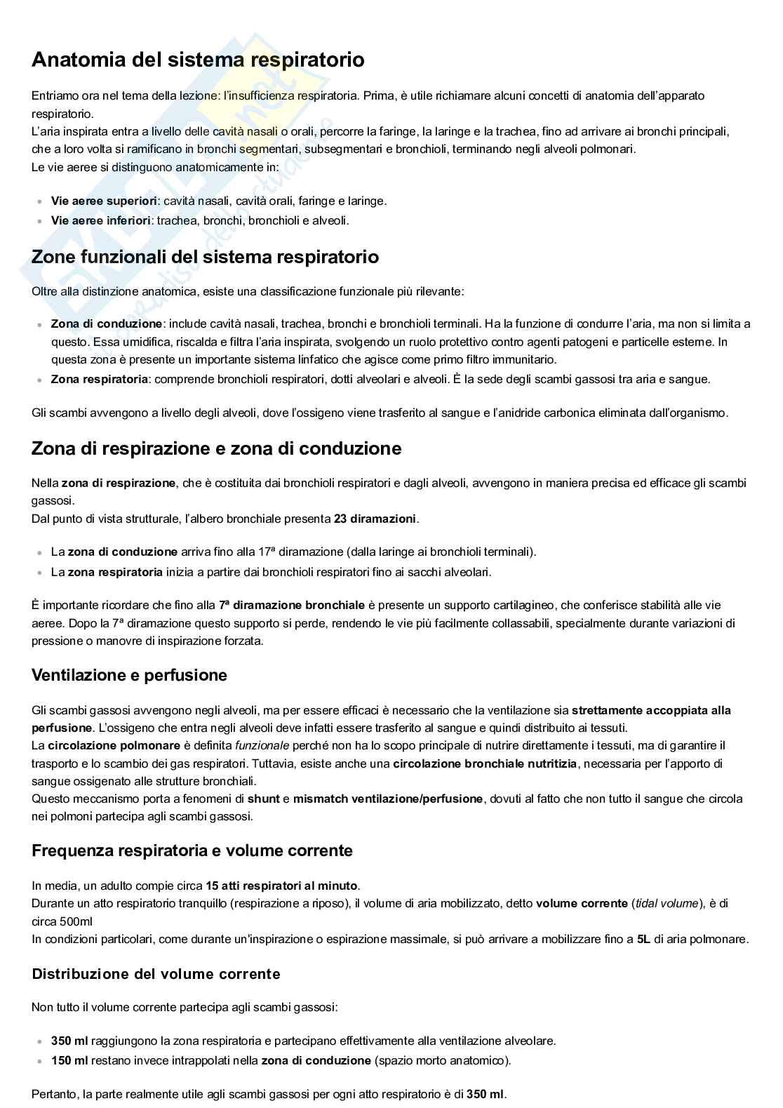 Introduzione alle malattie respiratorie Pag. 1