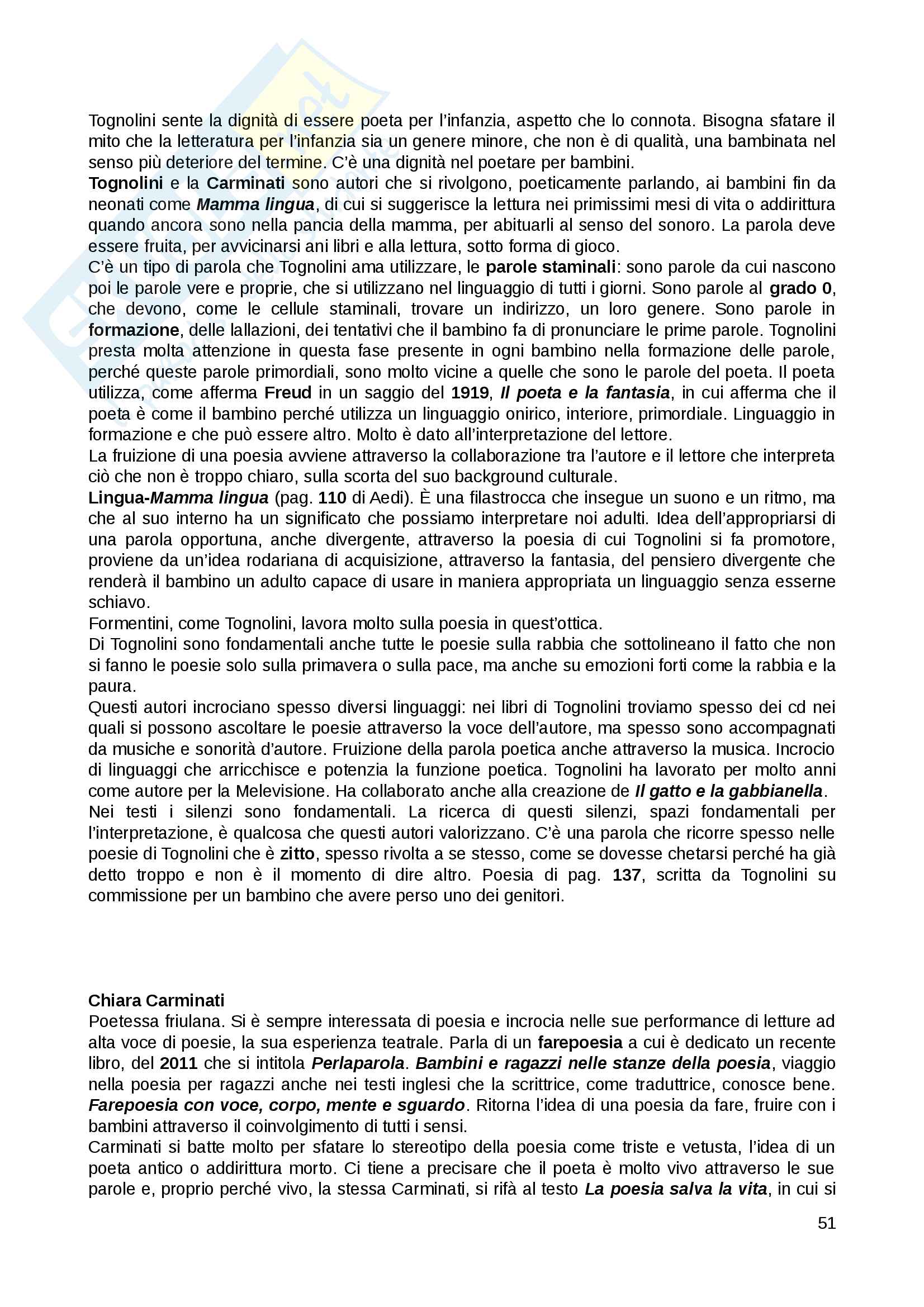Letteratura per l'infanzia lezioni Pag. 51
