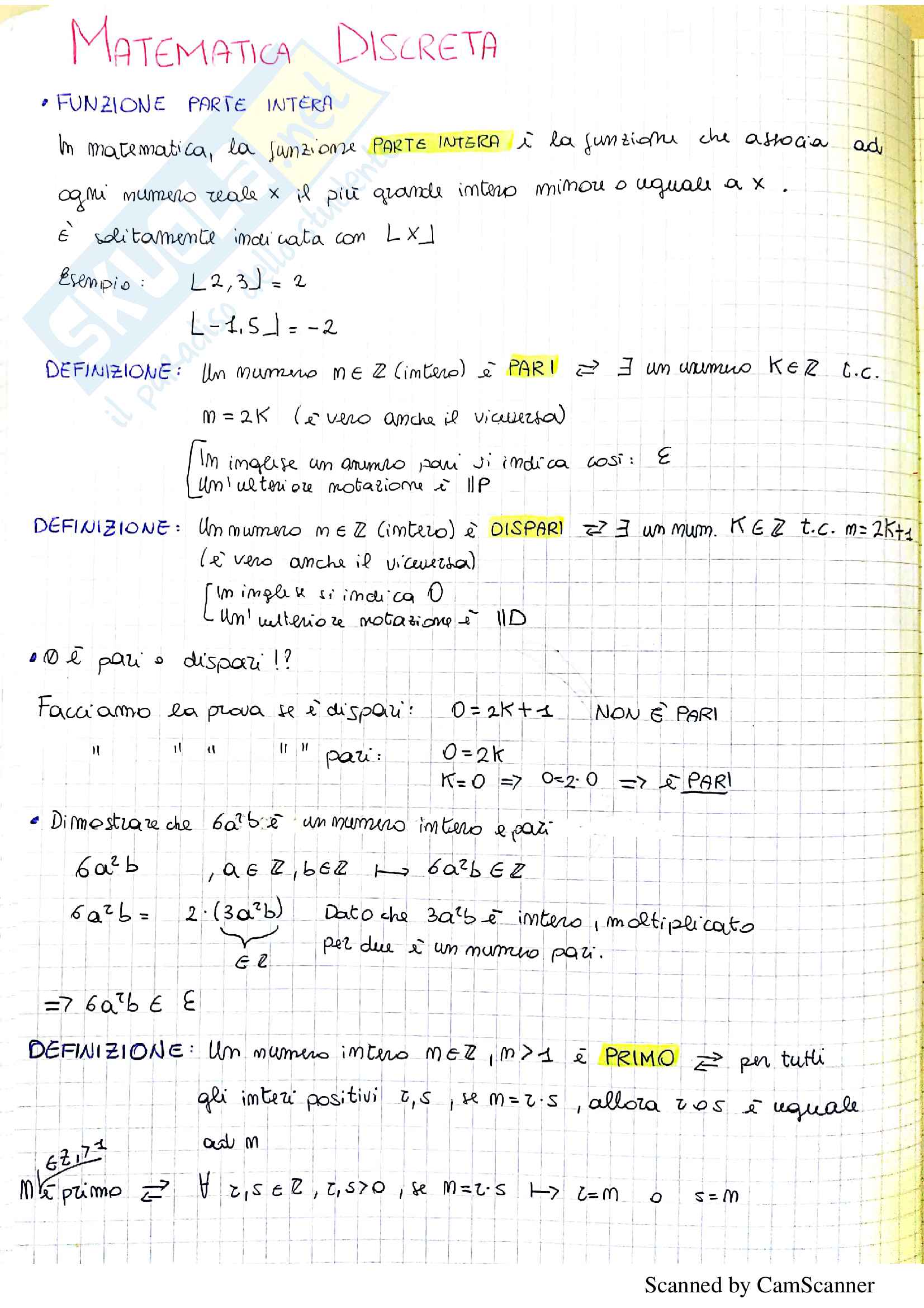 Matematica Discreta Pag. 1