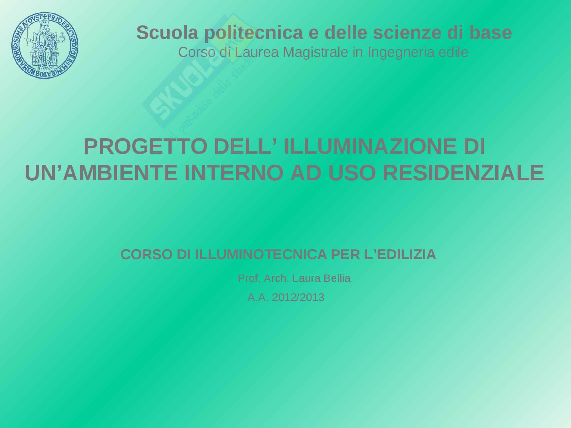 Progetto di illuminotecnica Pag. 1