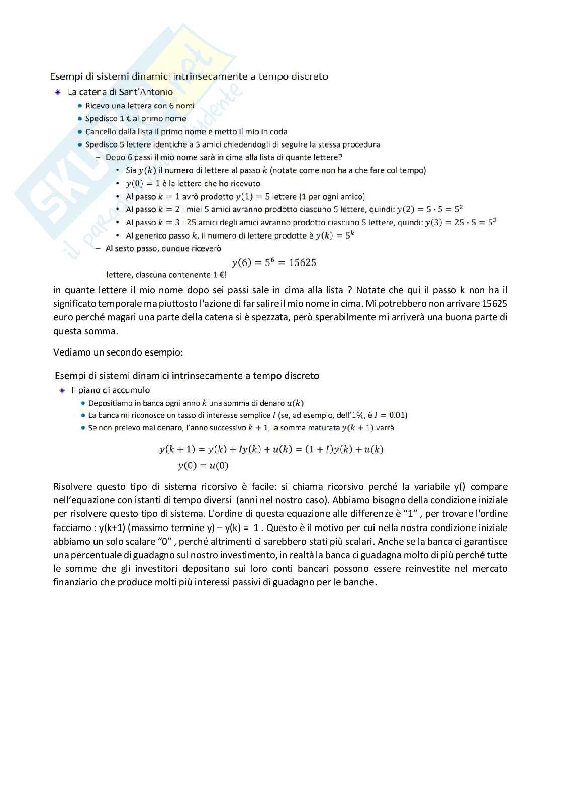 Teoria dei sistemi - Seconda Parte Pag. 2