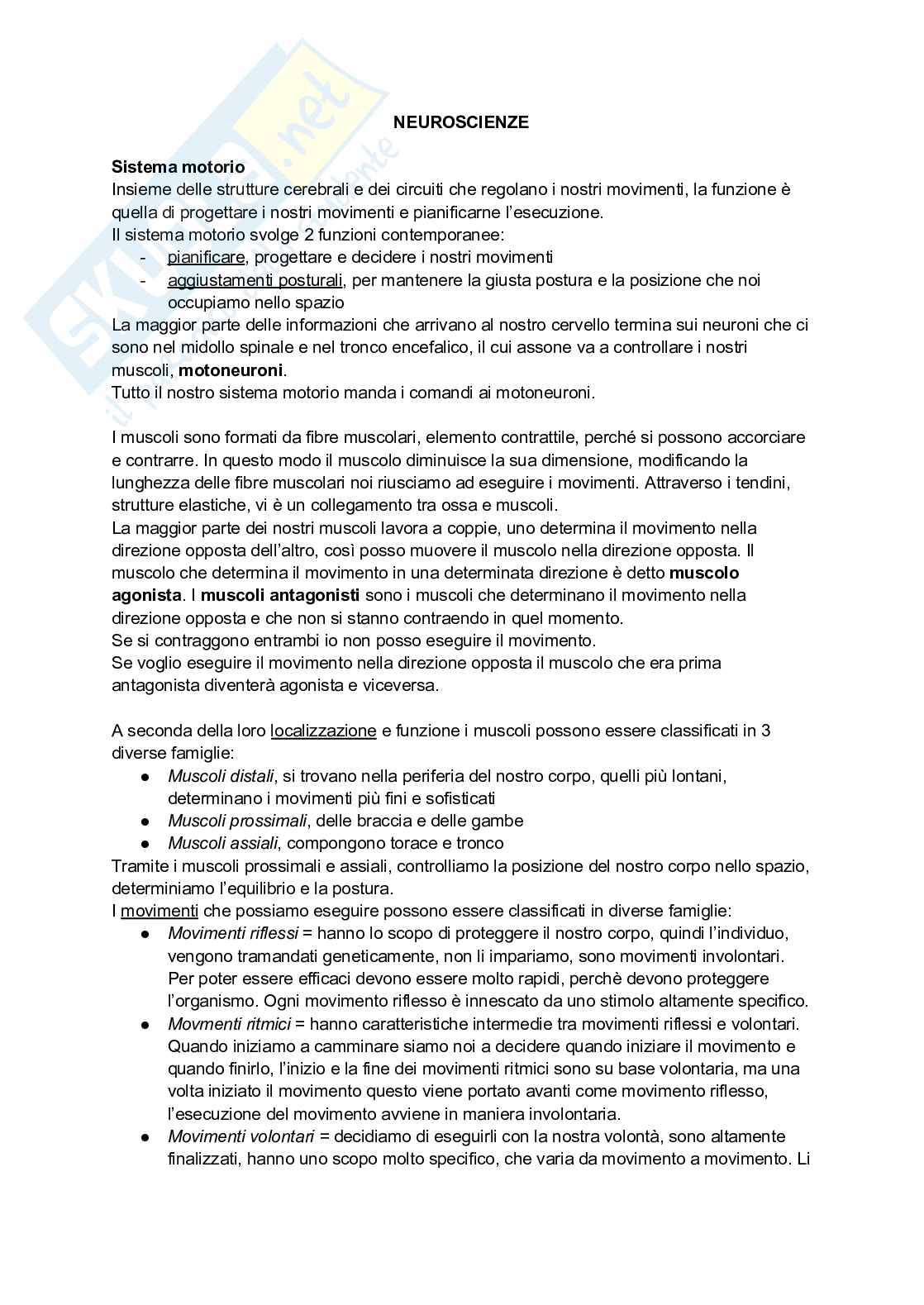 Appunti di Neuroscienze  Pag. 1