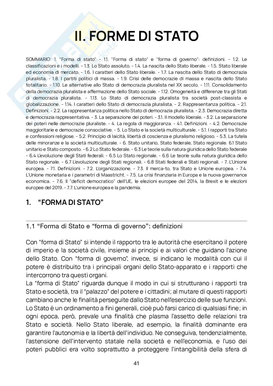 Riassunto esame diritto civile, Prof. Lucarelli Alberto, libro consigliato Manuale di Diritto costituzionale , Bin, Pitruzella  Pag. 41