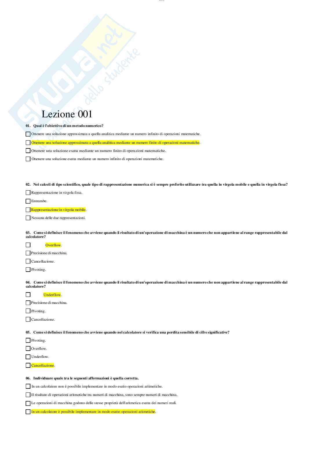 Analisi numerica Pag. 2