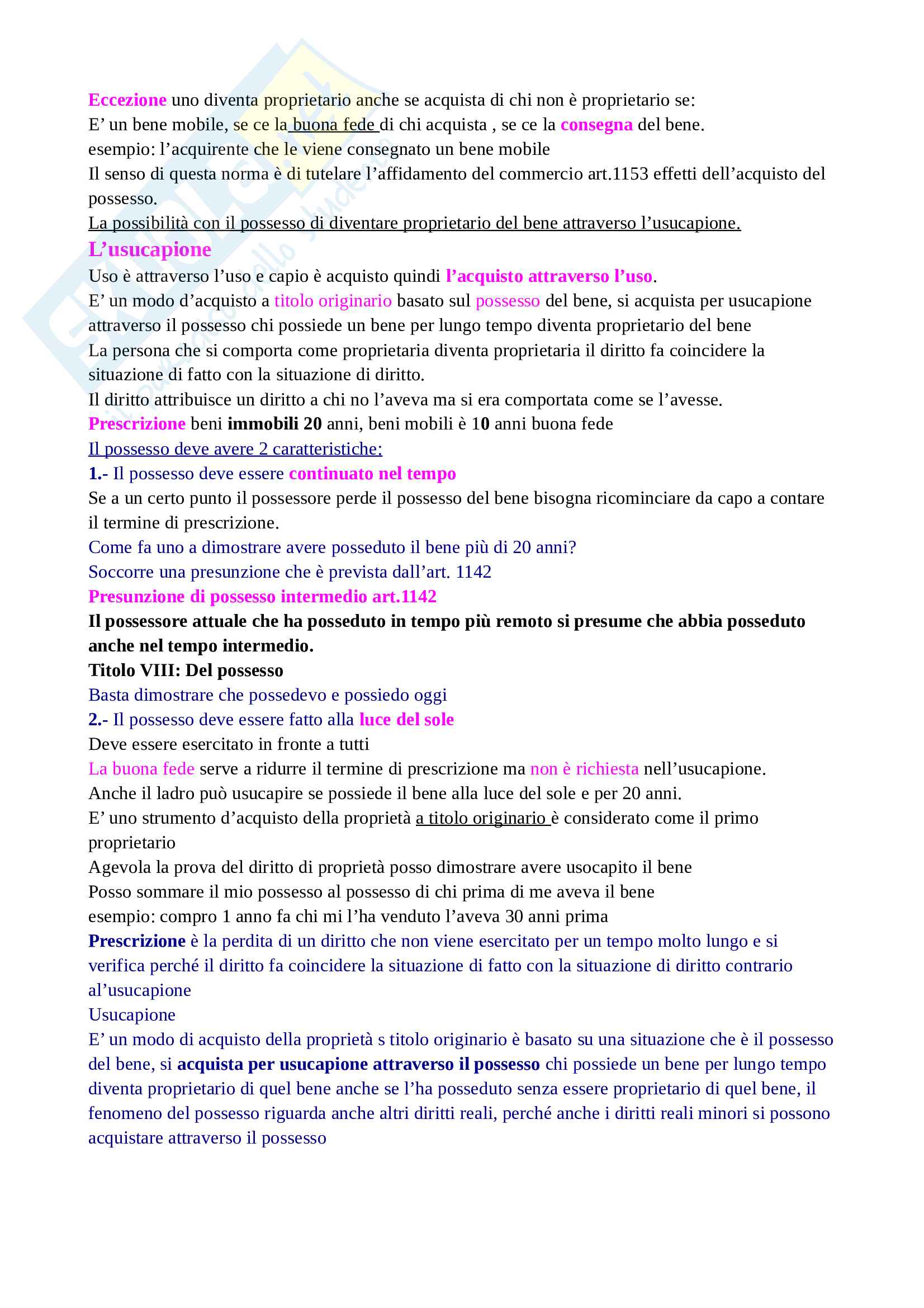 I beni e i diritti reali Pag. 21