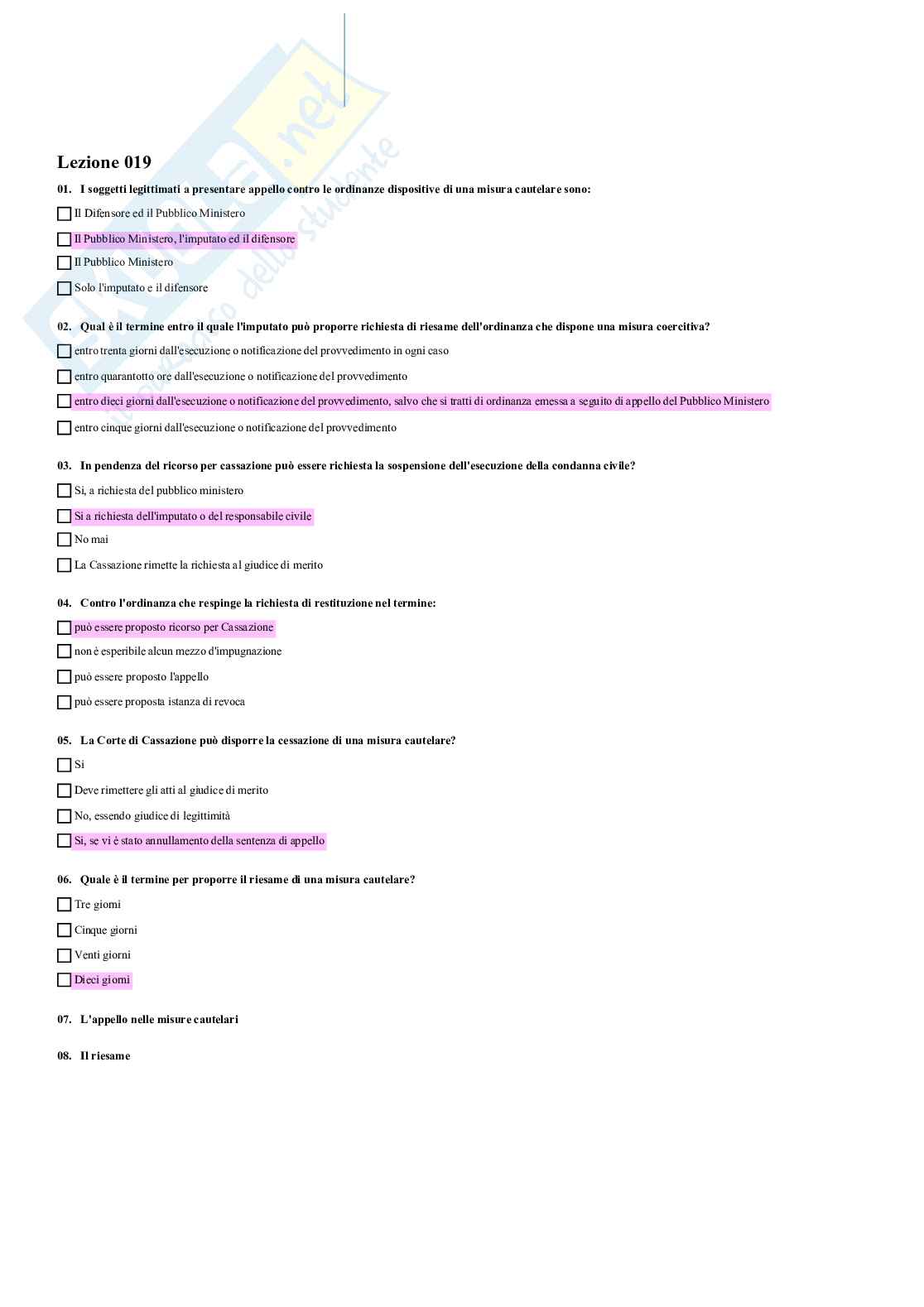 Paniere Diritto processuale penale Pag. 21