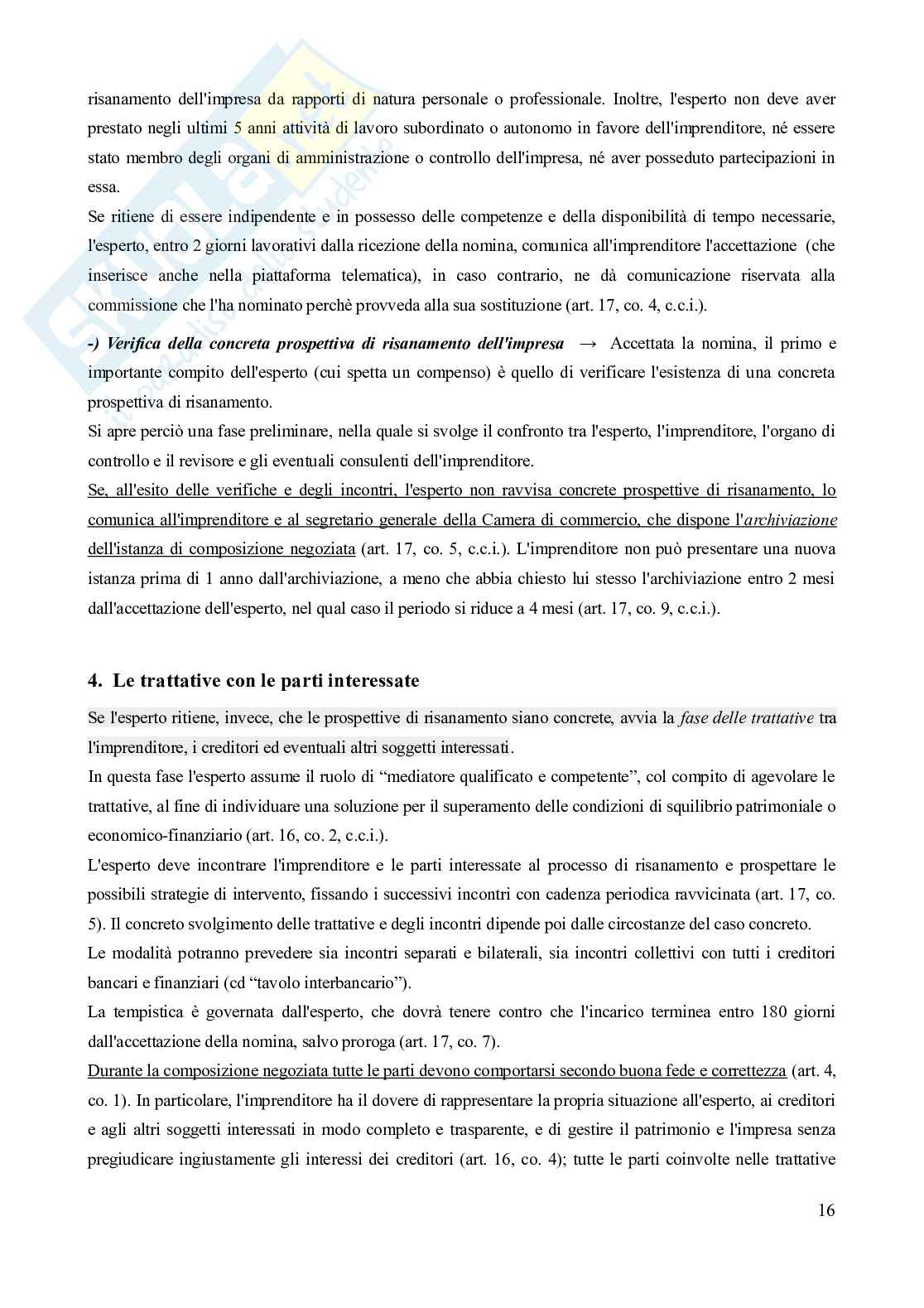 Riassunto esame Diritto della crisi d'impresa, Prof. Castagnola Angelo, libro consigliato Manuale di diritto della crisi e dell'insolvenza (3^edizione, 2024), D'Attorre Pag. 16