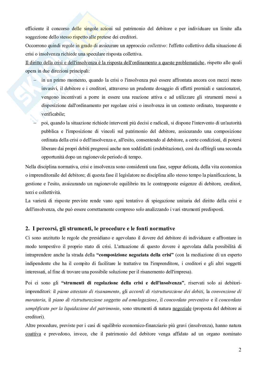 Riassunto esame Diritto della crisi d'impresa, Prof. Castagnola Angelo, libro consigliato Manuale di diritto della crisi e dell'insolvenza (3^edizione, 2024), D'Attorre Pag. 2