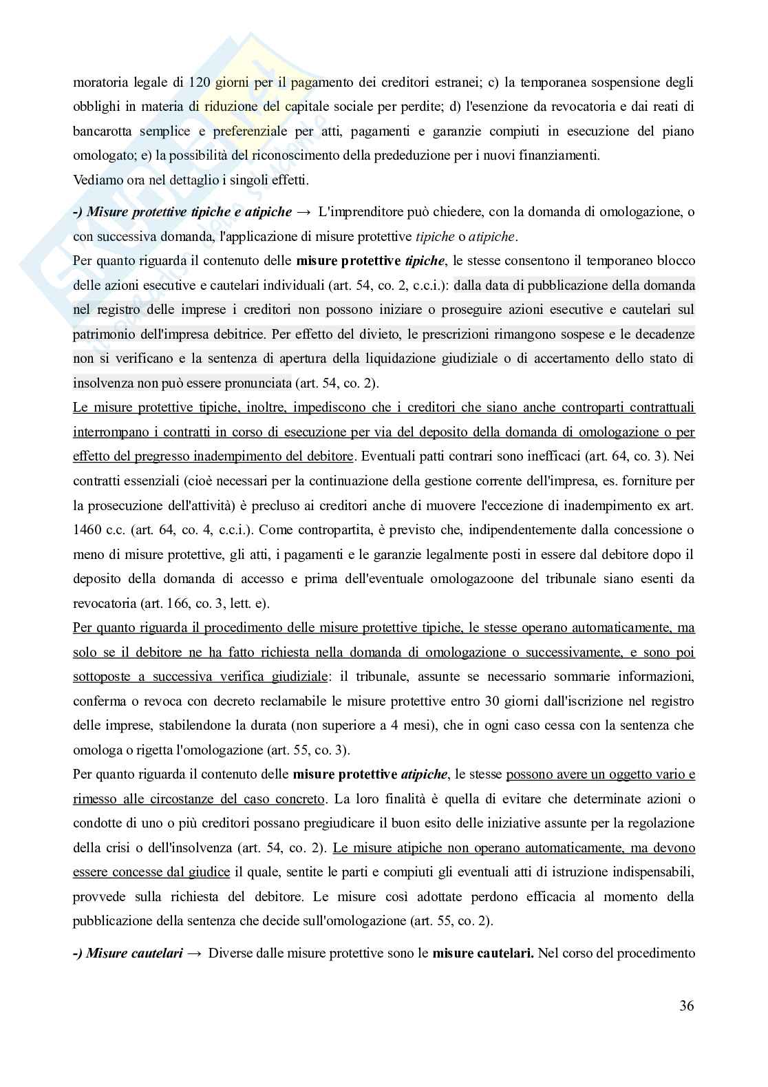 Riassunto esame Diritto della crisi d'impresa, Prof. Castagnola Angelo, libro consigliato Manuale di diritto della crisi e dell'insolvenza (3^edizione, 2024), D'Attorre Pag. 36