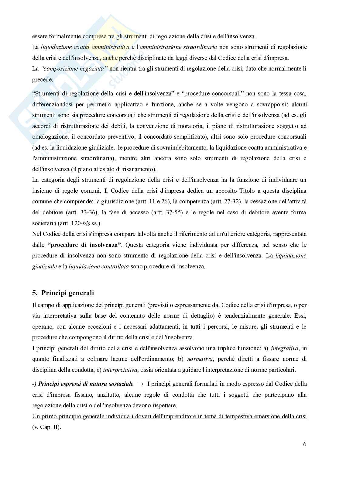 Riassunto esame Diritto della crisi d'impresa, Prof. Castagnola Angelo, libro consigliato Manuale di diritto della crisi e dell'insolvenza (3^edizione, 2024), D'Attorre Pag. 6