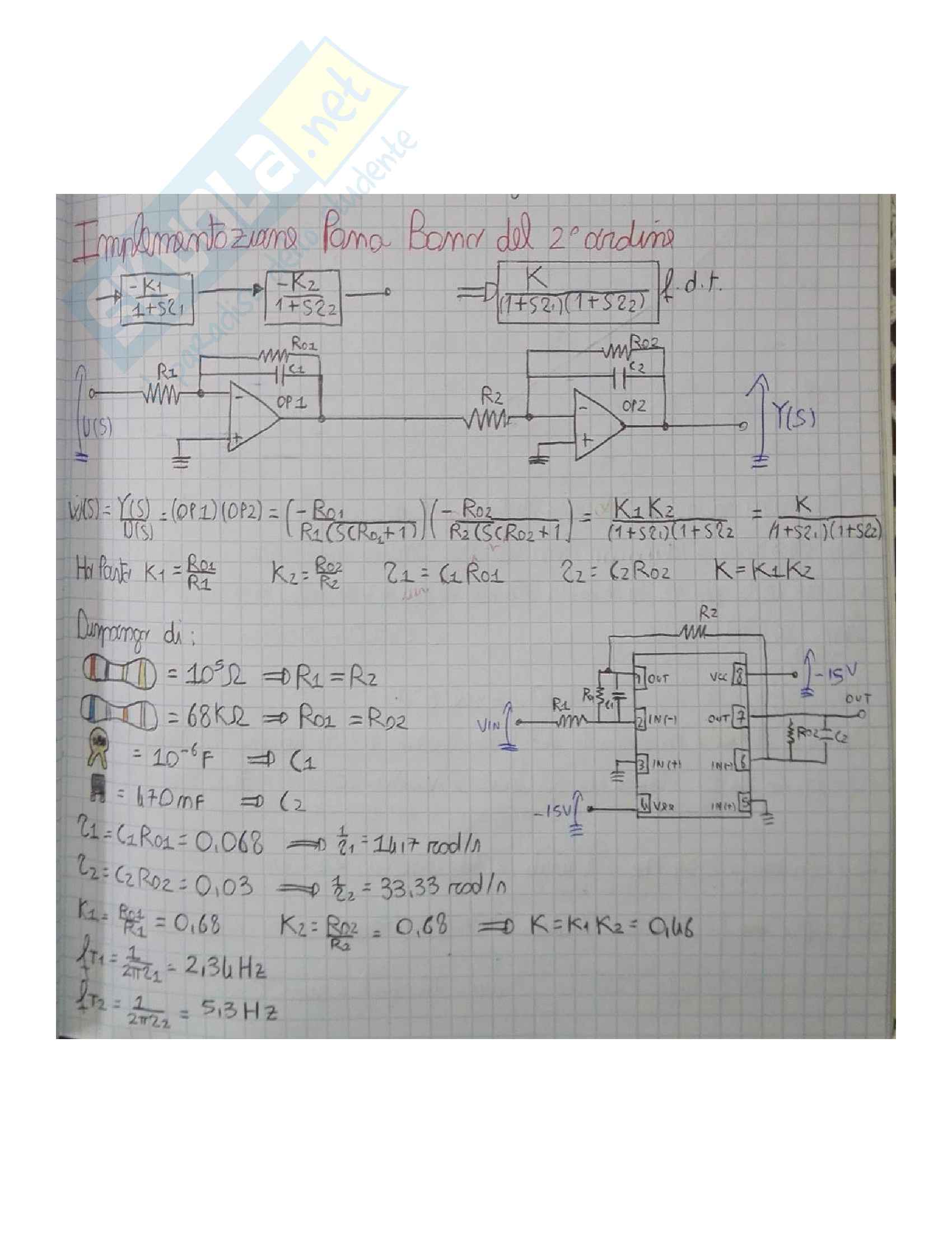 Laboratorio Automatica Matlab + Progetto filtri attivi con gli operazionali Pag. 111