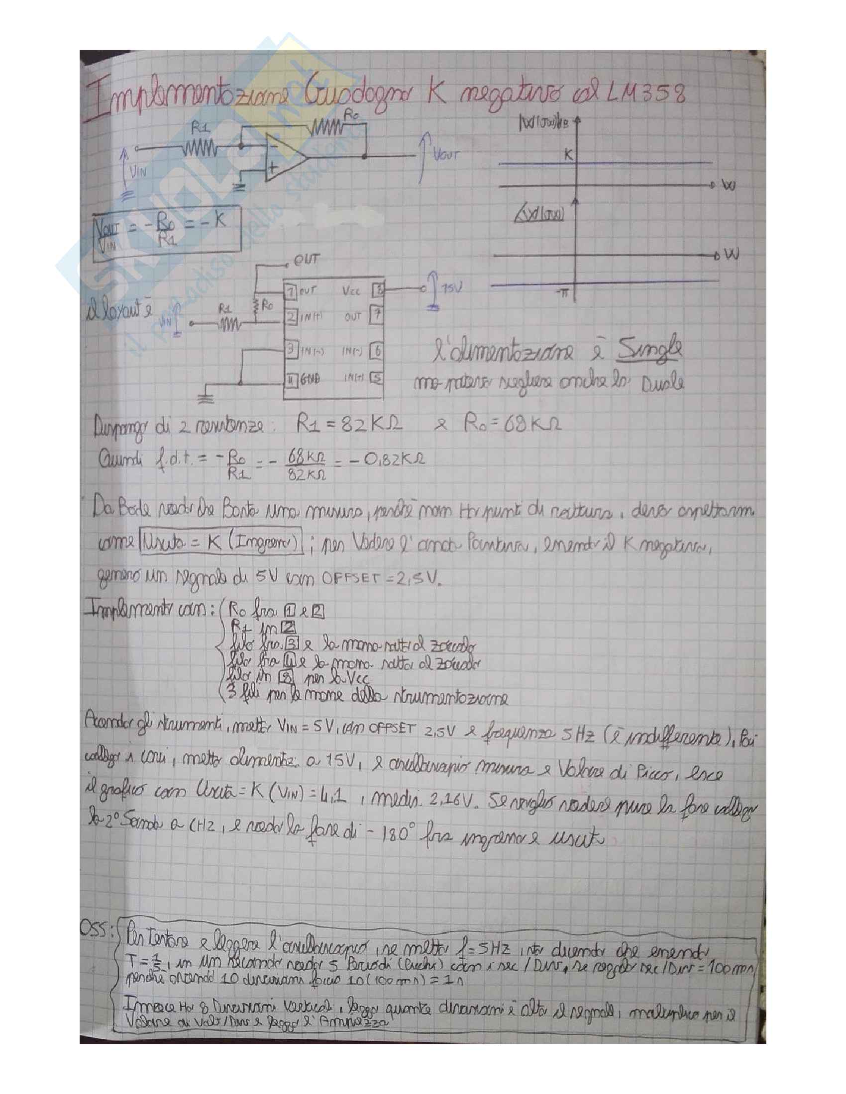 Laboratorio Automatica Matlab + Progetto filtri attivi con gli operazionali Pag. 96