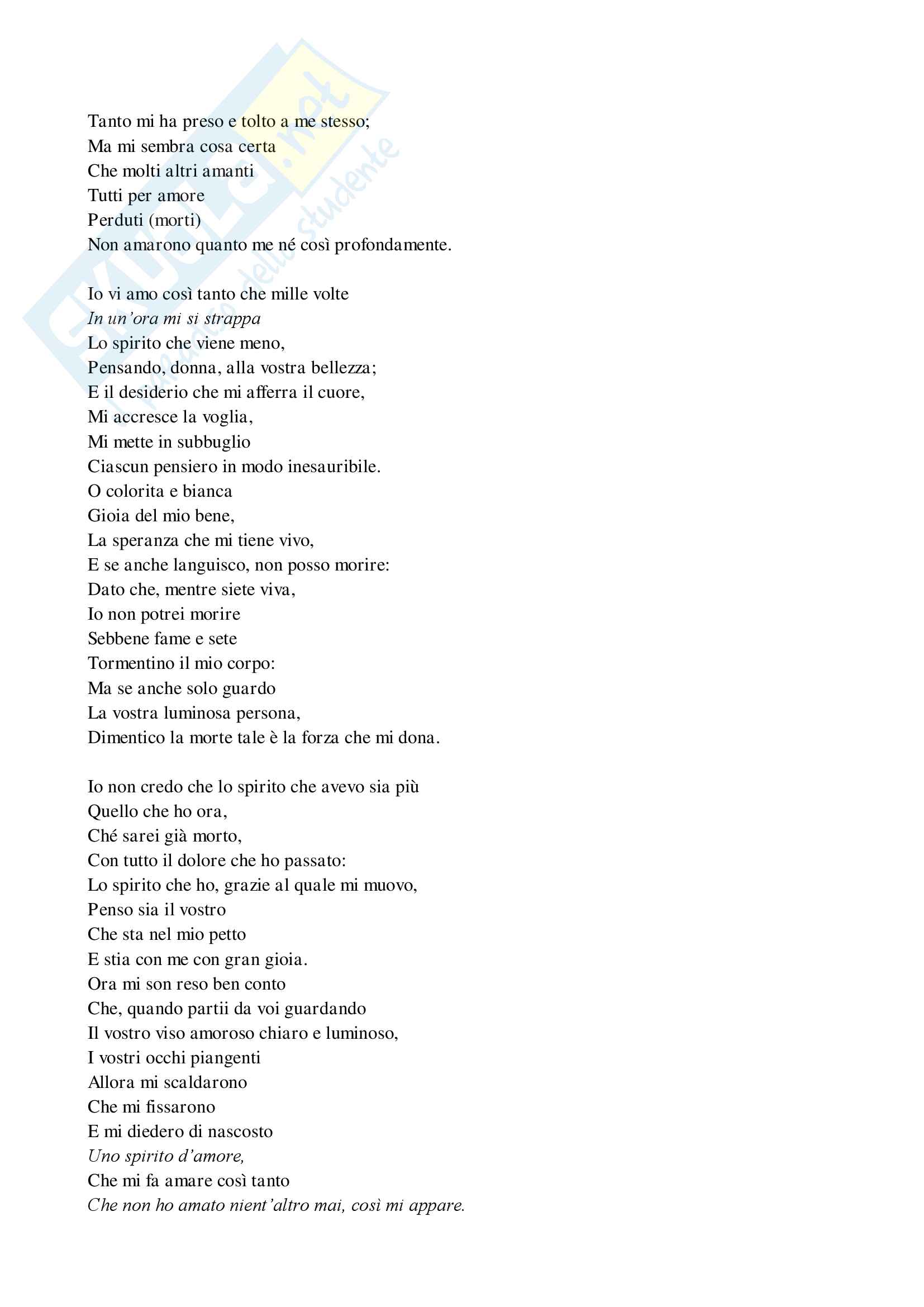 Riassunto Letteratura italiana I - Prof. Frasso, libro consigliato Letteratura italiana dalle origini, Contini Pag. 11