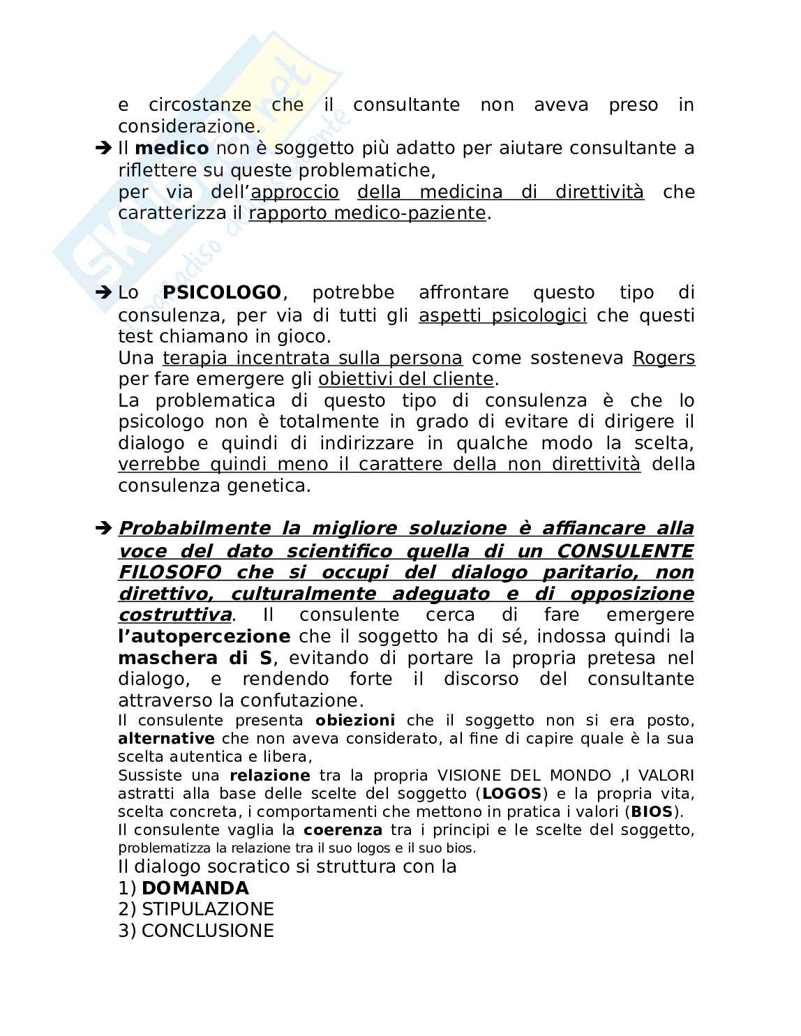 Lezioni di Filosofia del diritto sulla consulenza genetica Pag. 6