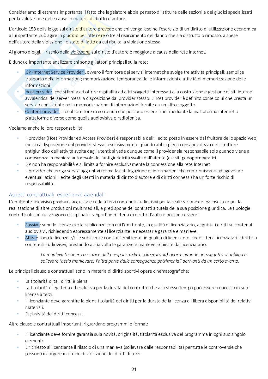 Appunti di Diritto dell'informazione, dell'accesso e delle telecomunicazioni Pag. 21