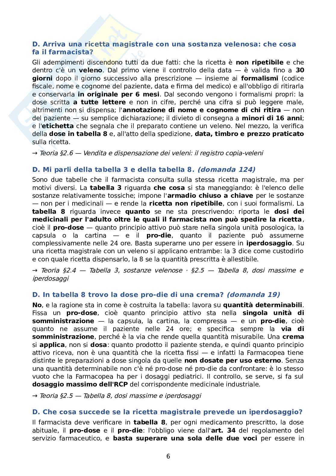 Domande d’esame + risposte con rimandi alla teoria di Tecnologia e legislazione farmaceutica con laboratorio di preparazioni galeniche Pag. 6