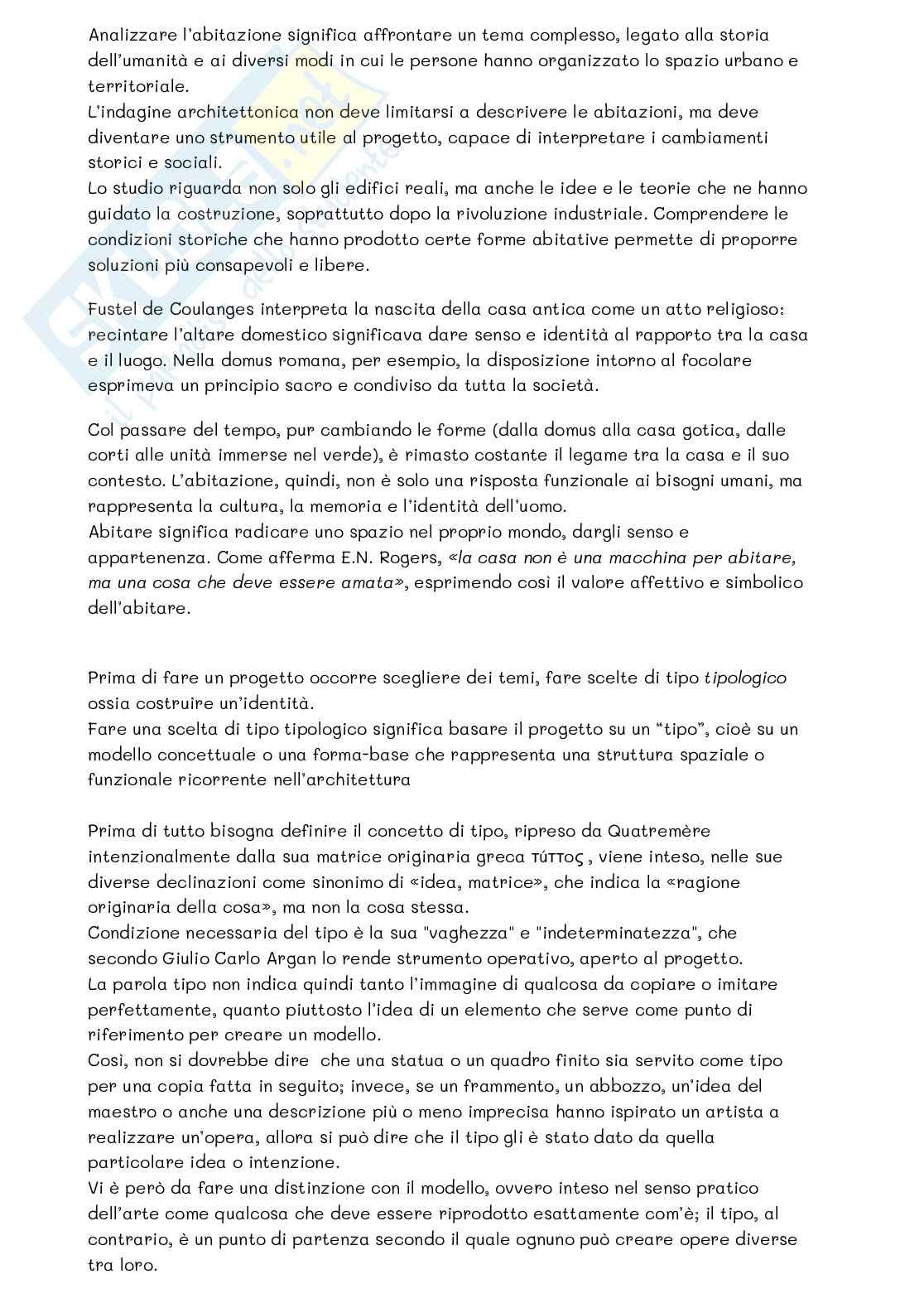 Appunti di Laboratorio di progettazione architettonica I per relazione su tipo e progetto Pag. 2