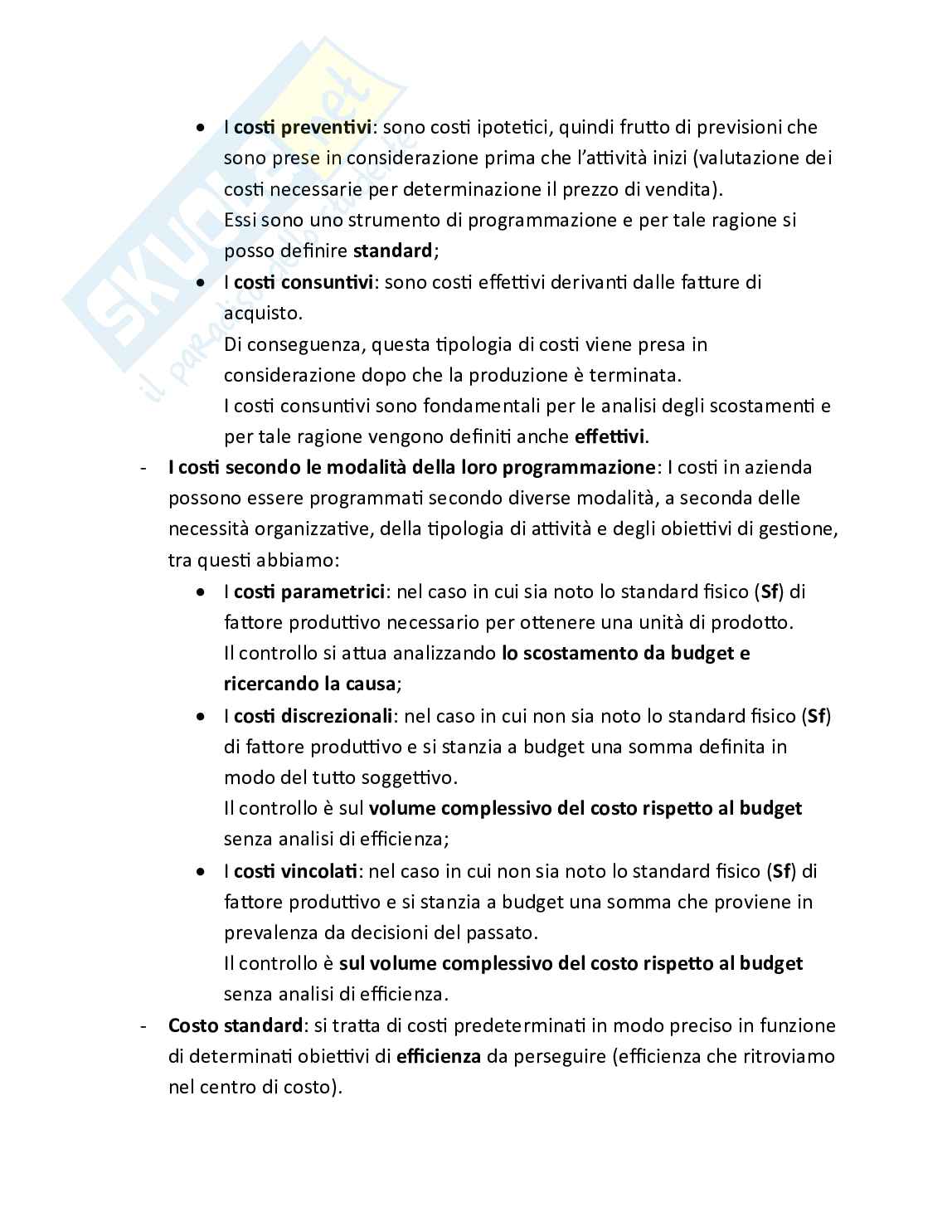 Programmazione e controllo delle imprese turistiche - Teoria, parte 2 - La contabilità analitica Pag. 11