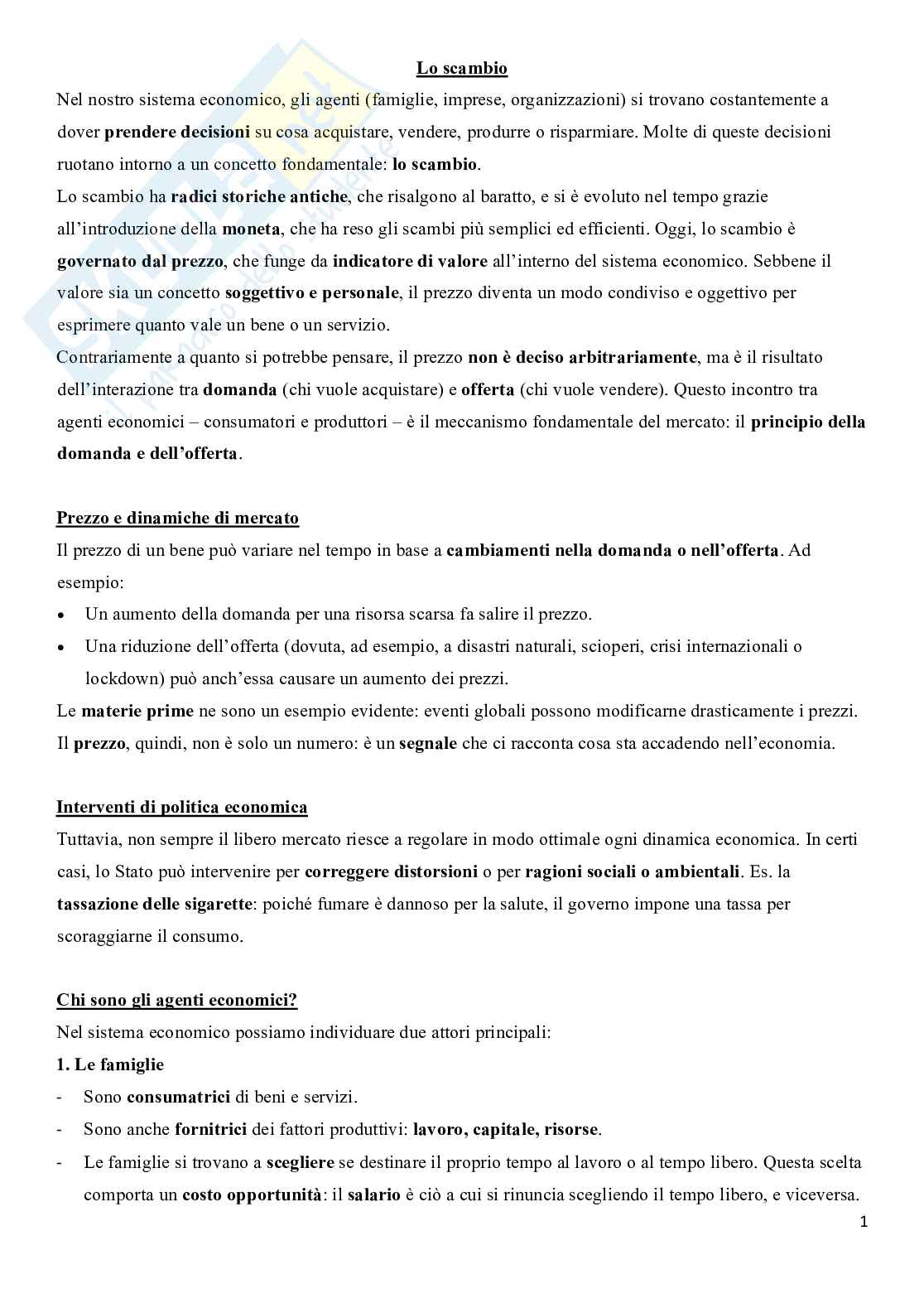 Riassunto esame Politica economica, Prof. Barbieri Nicolò, libro consigliato Principi di economia e Macroeconomia, Mankiw, Taylor, Dorbusch, Startz, Canullo, Pettenati   Pag. 1