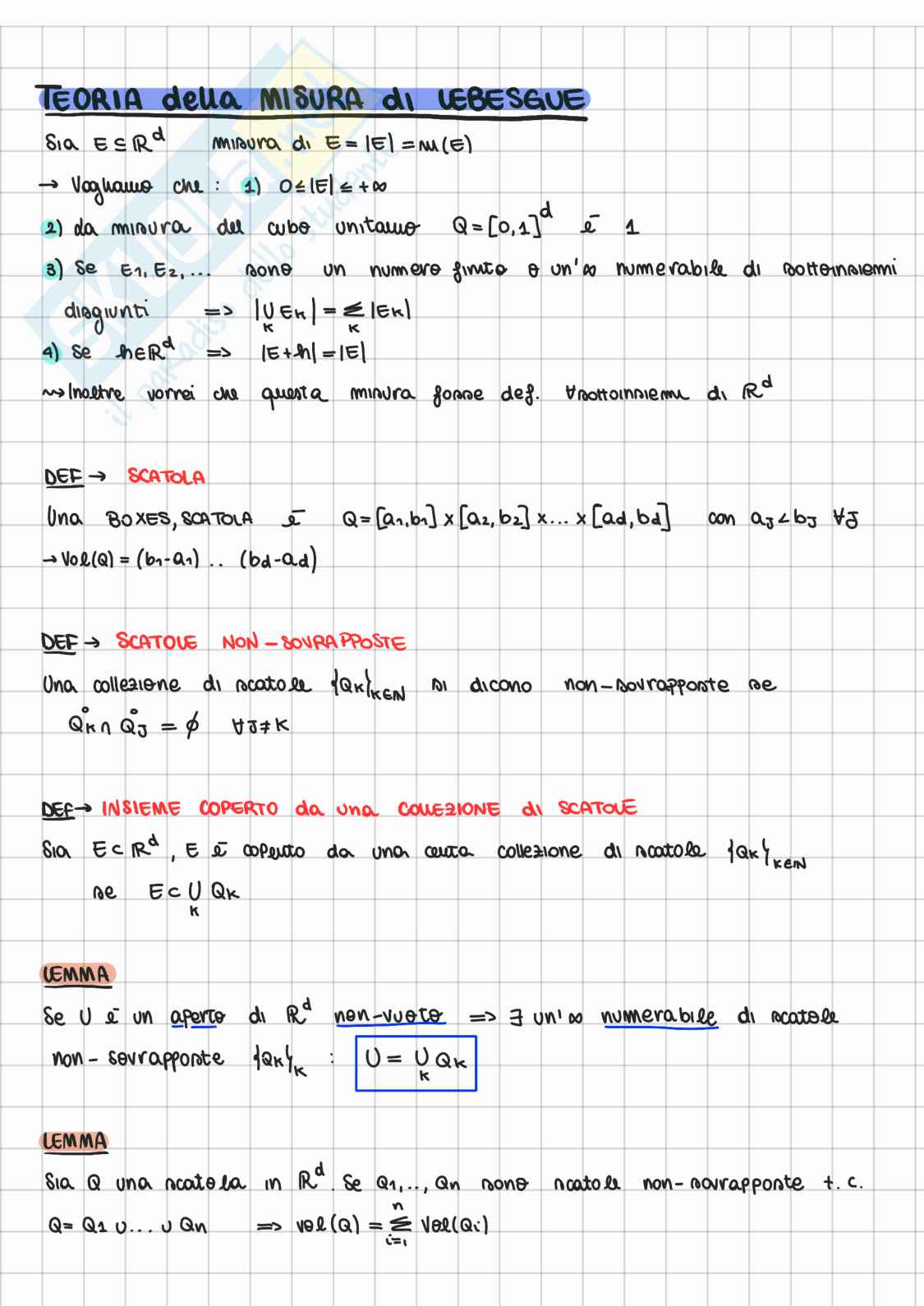 Appunti di Analisi 3 sulla teoria della misura Pag. 1